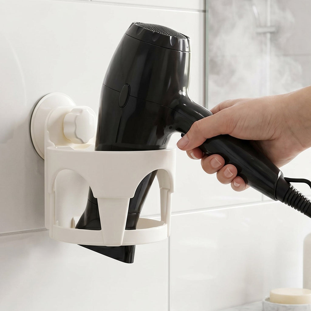 Hair Dryer Holder with Suction Cup for Easy Storage and Convenient Use, 1 Pc