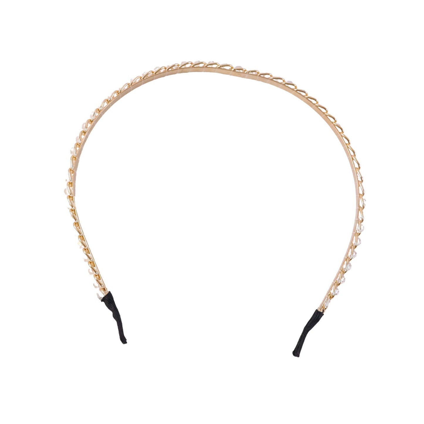 Decorative metal hair band studded with crystals