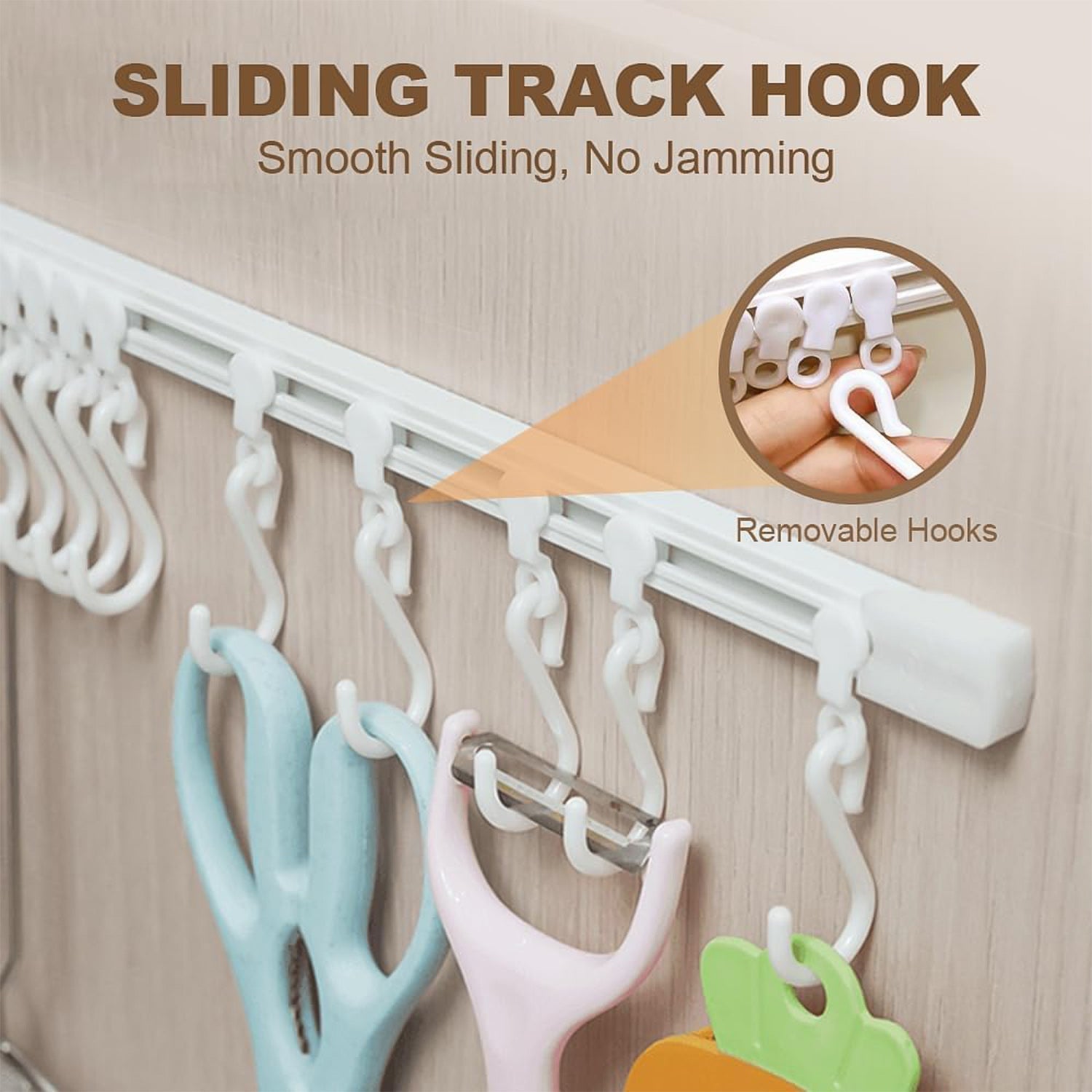 Modern kitchen utensil rack with strong adhesive mount