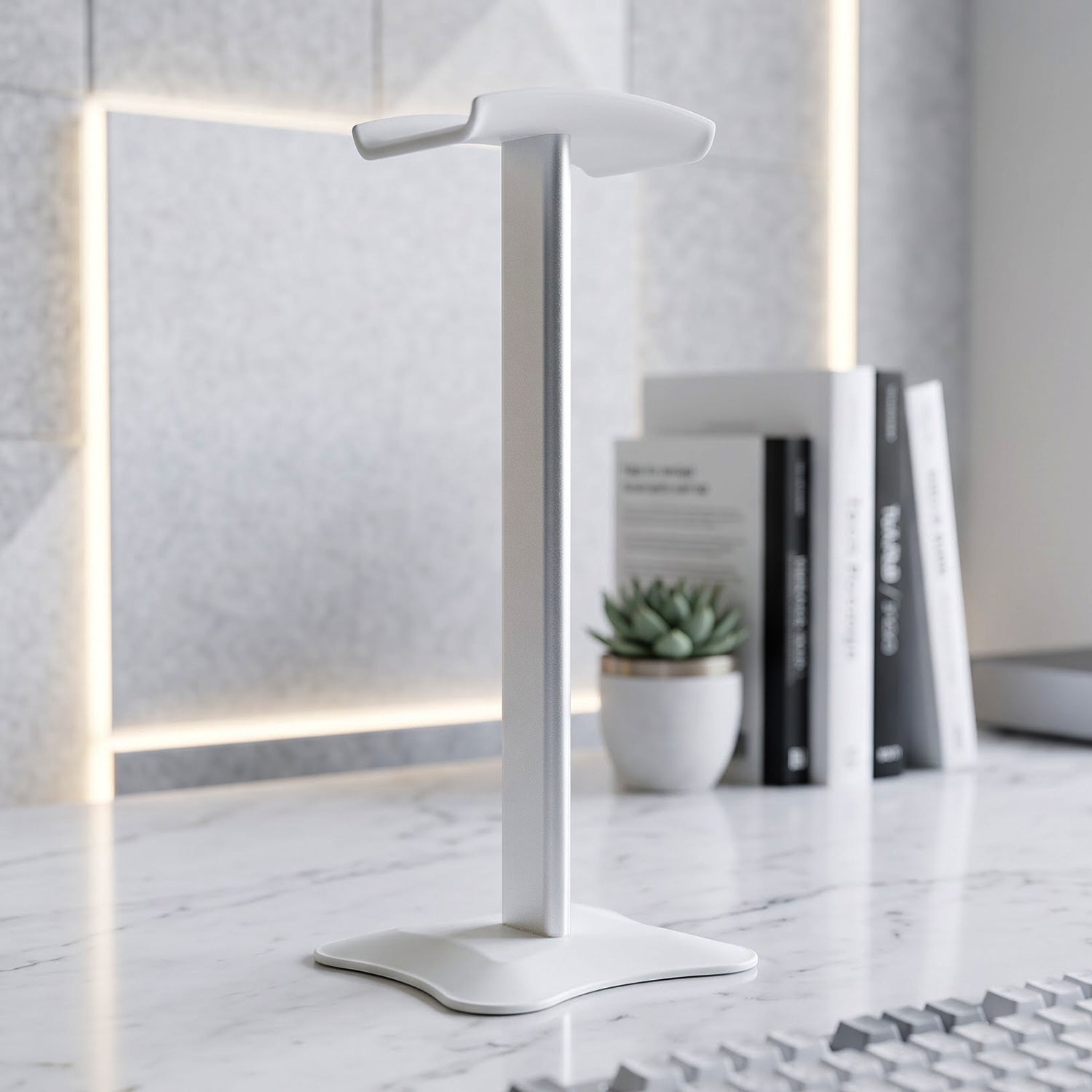 Stand keeping the desk tidy and cables clear