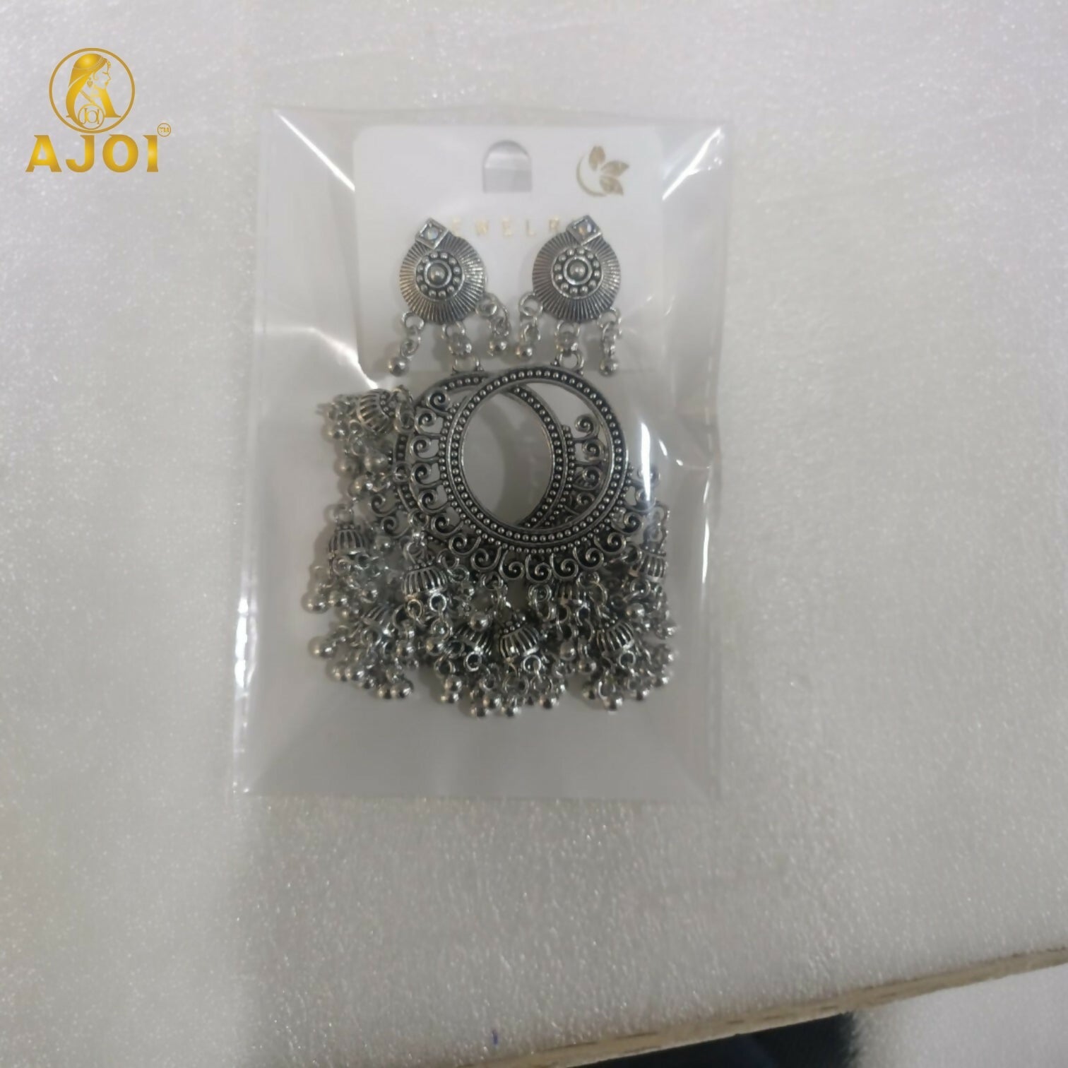 Premium Oxidised Silver Boho Chandbali Jhumka Earrings