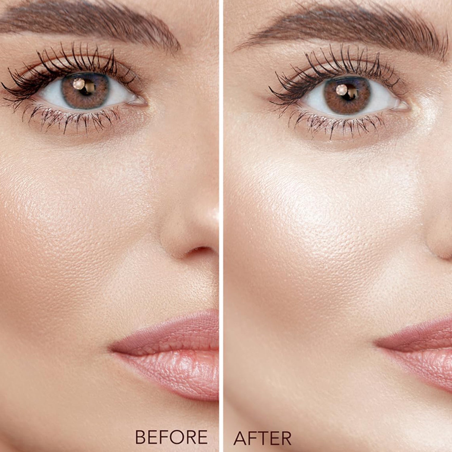 Close-up of shimmering highlighter powder for soft blend finish