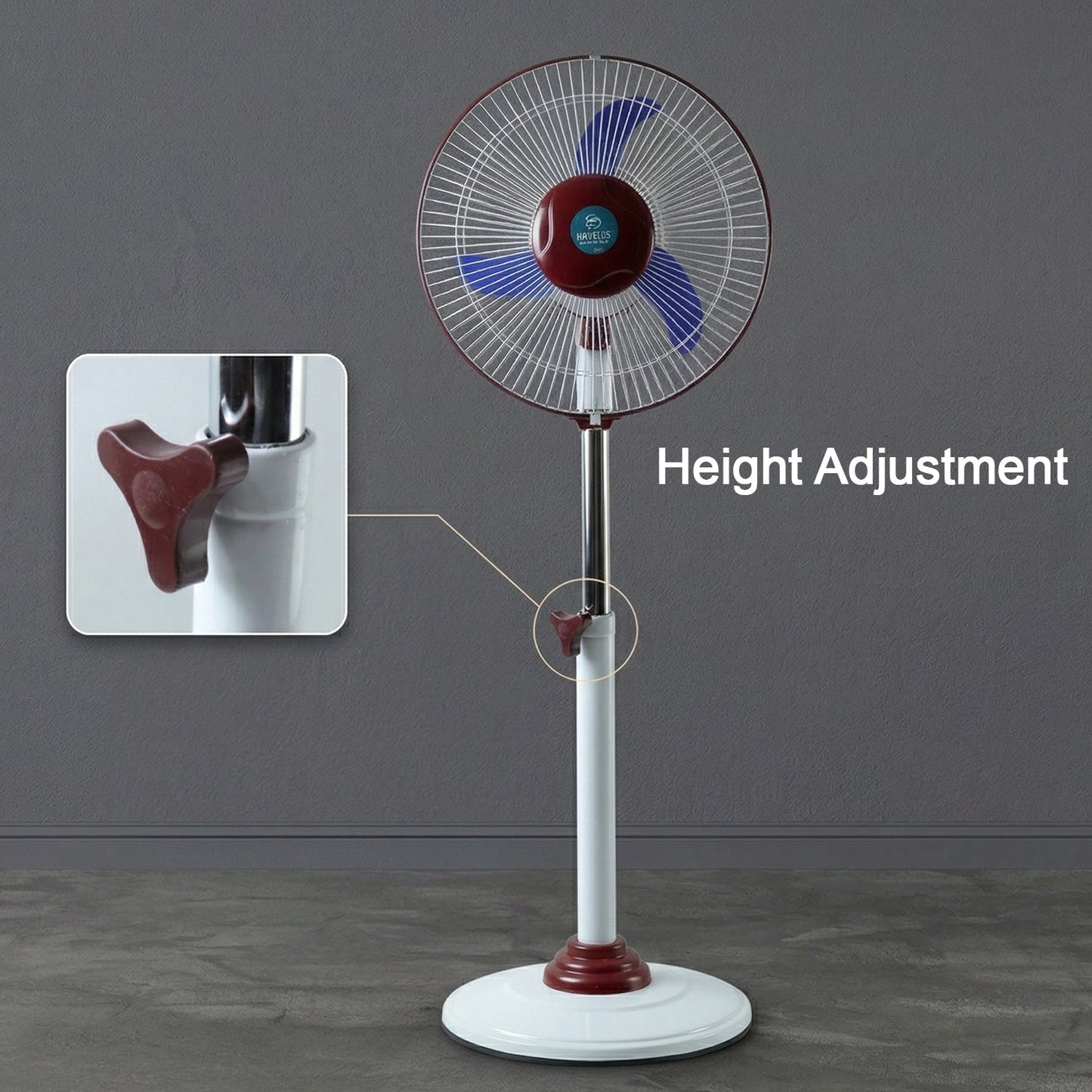 pedestal fan with LED light for emergency backup