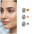 Gold, silver & rose gold plated Nosepin for Women and girls Combo Pack of 3