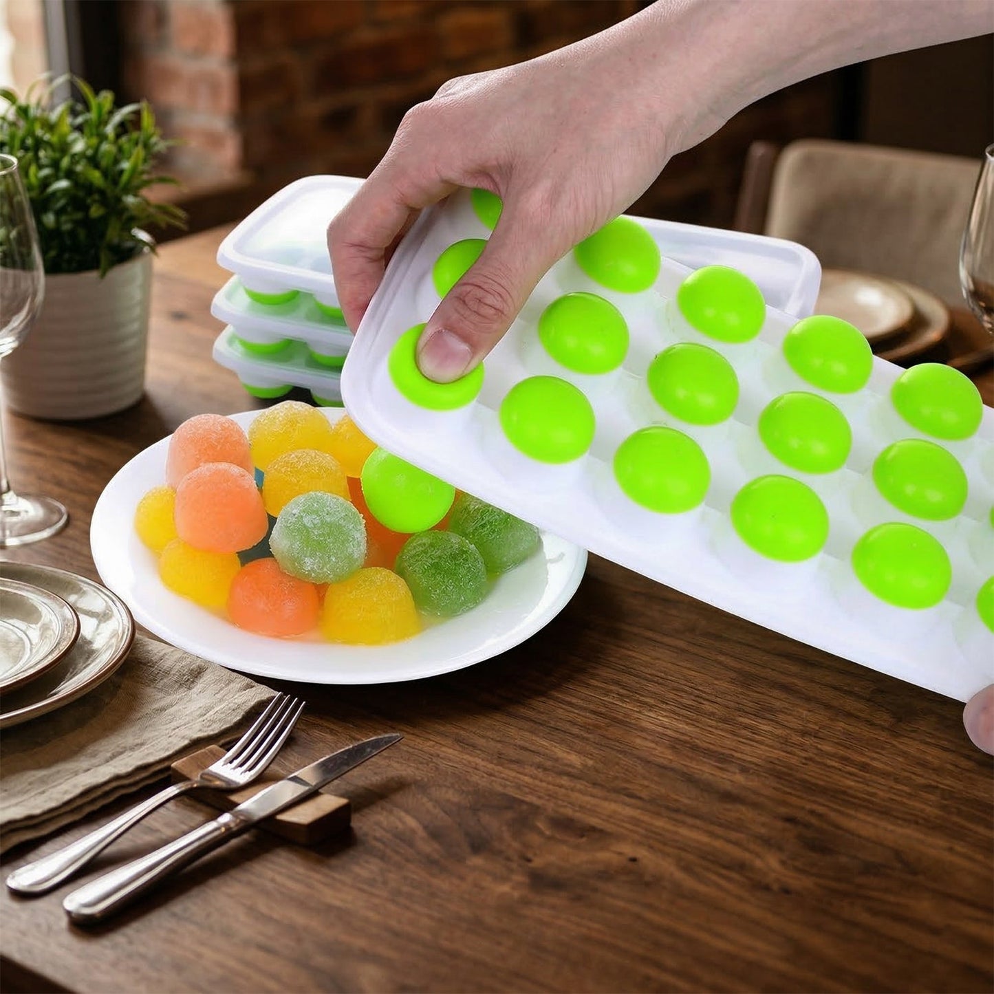 Flexible ice mold tray for easy ice release