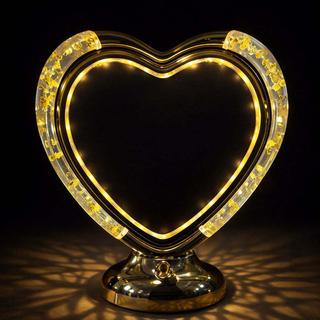 Heart Shape LED Photo Frame Lamp with Warm Light for Home Décor & Gifts