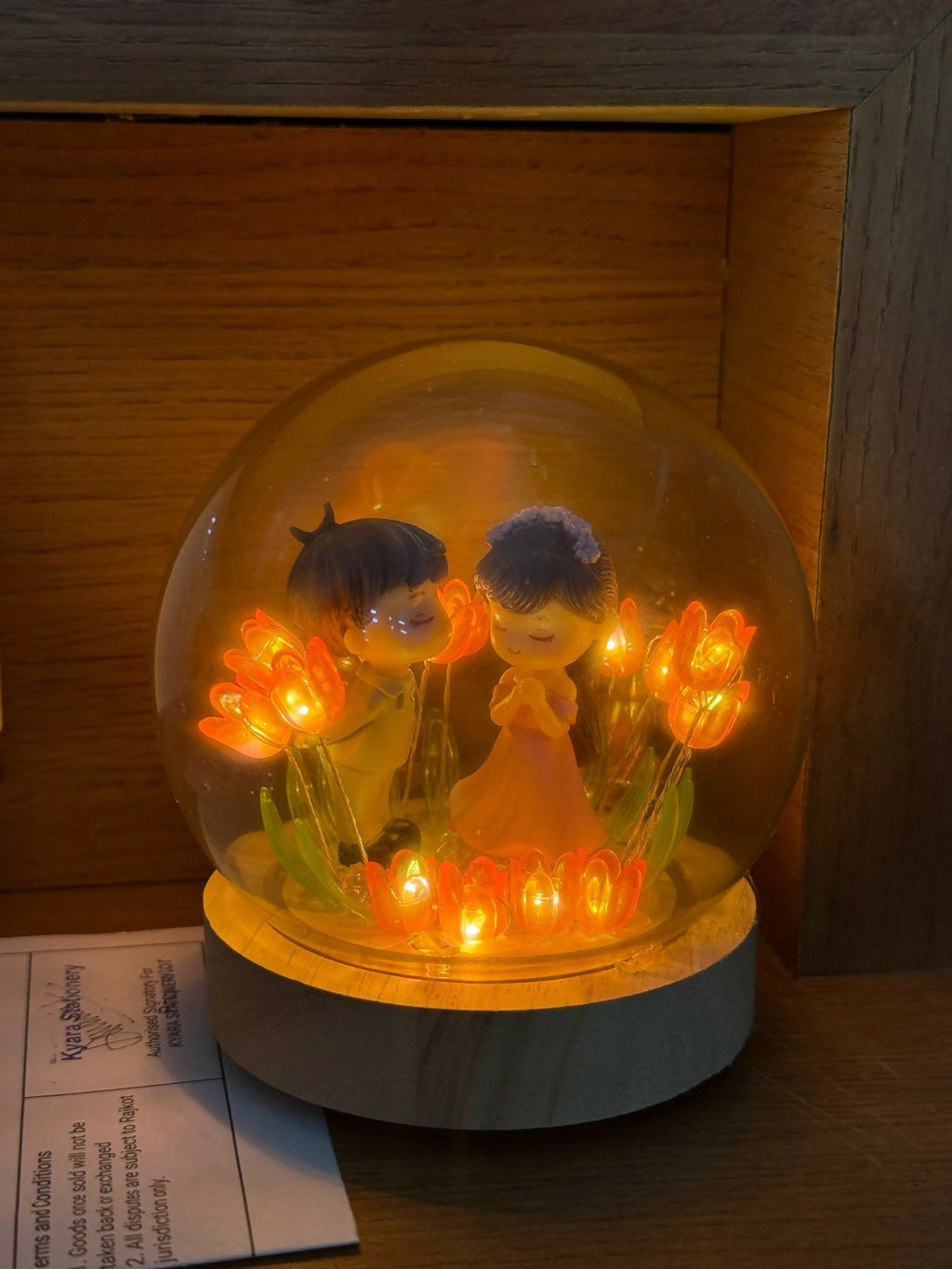 Romantic Couple Dome Lamp for Bedroom, Table & Gift Decor