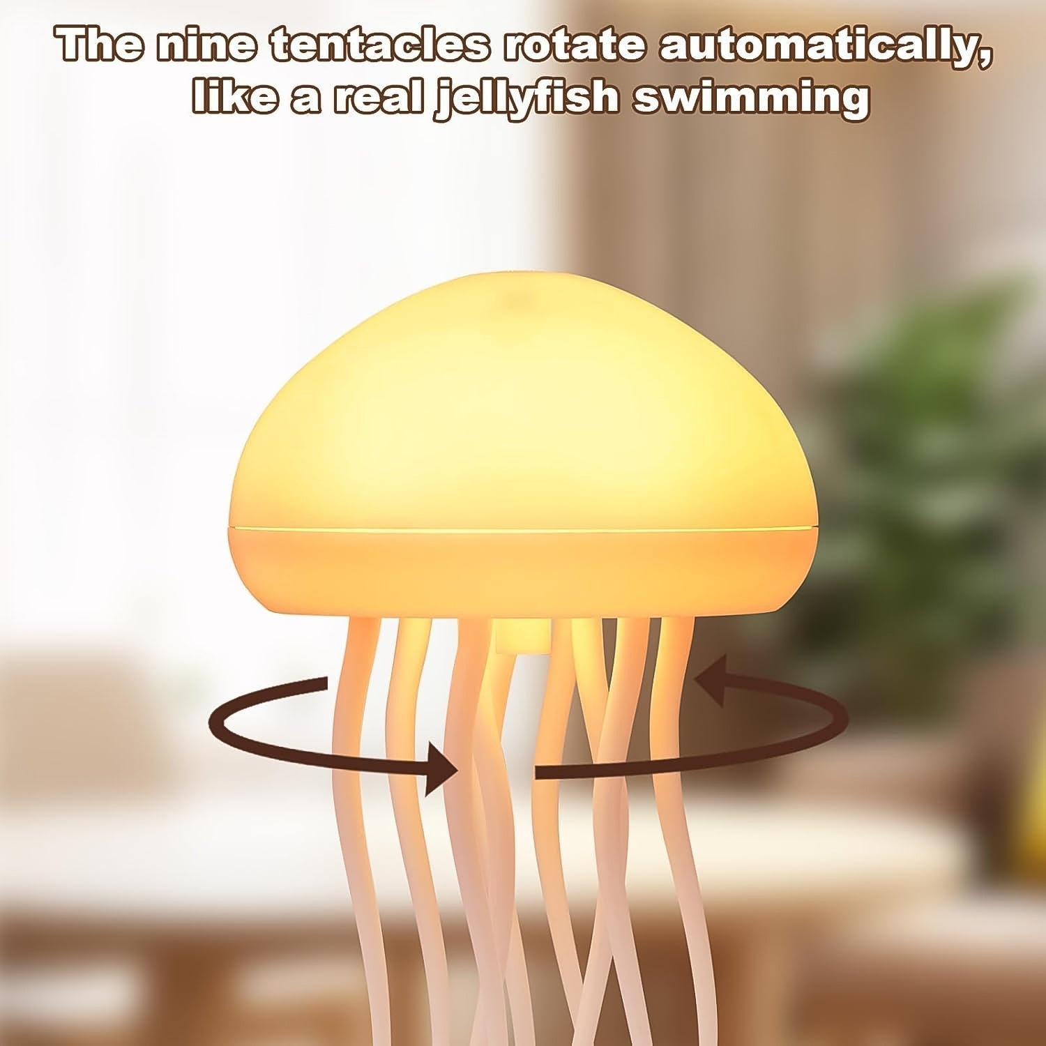 Soft glowing jellyfish LED lamp with calming colour-changing effect