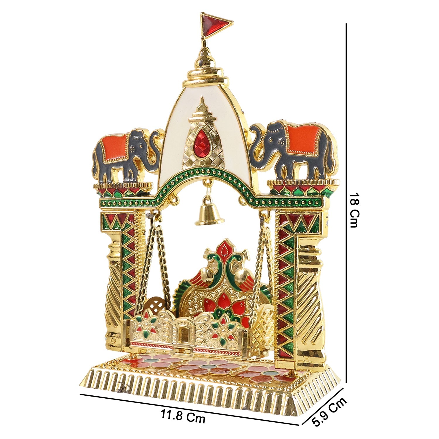 Spiritual pooja jhula set with sturdy metal frame and decorative accents