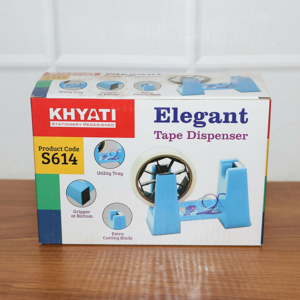Tape Dispenser with Utility Tray and Cutting Blade for Office, School and Home Use