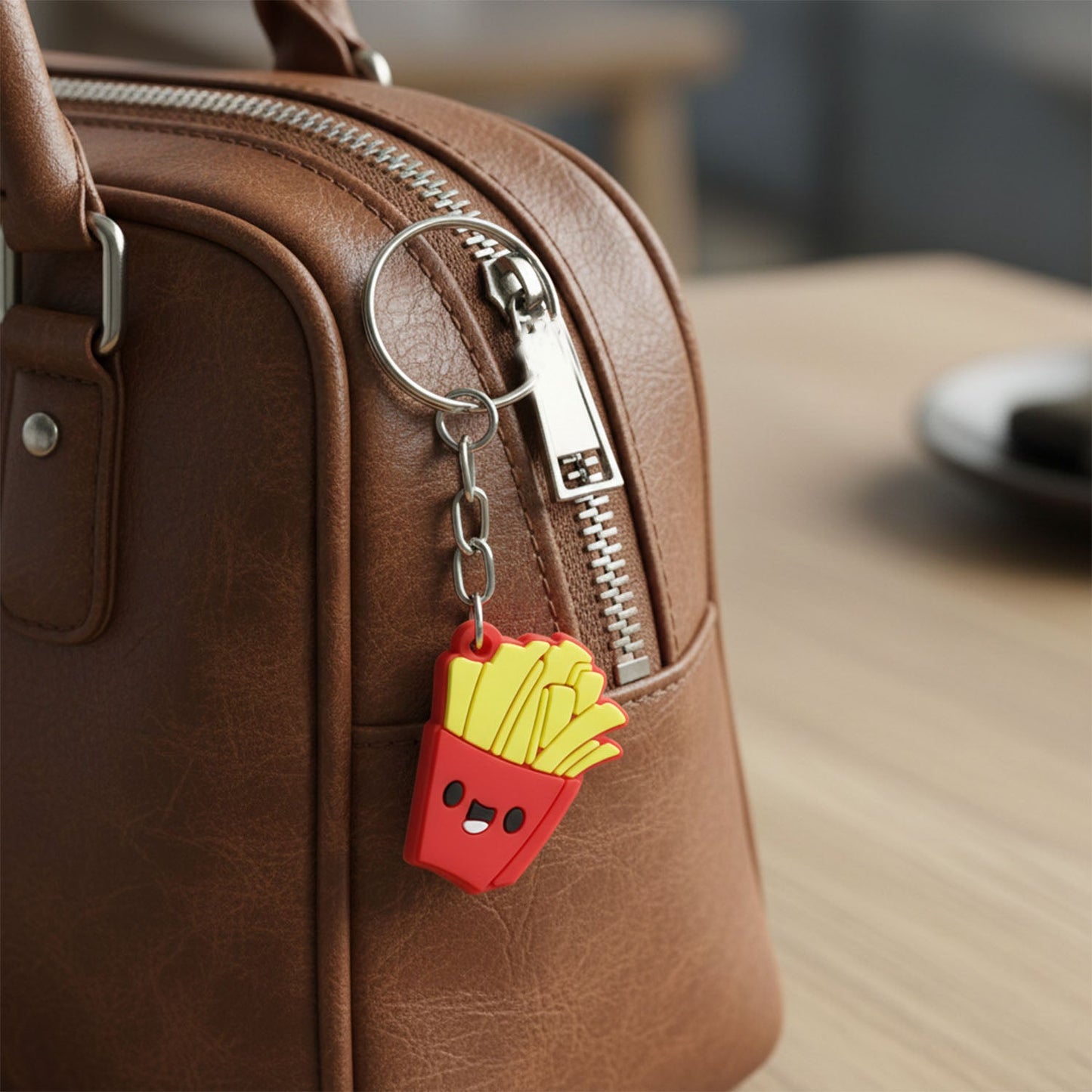 French Fries Keychain – Cute Smiley Cartoon Bag Charm