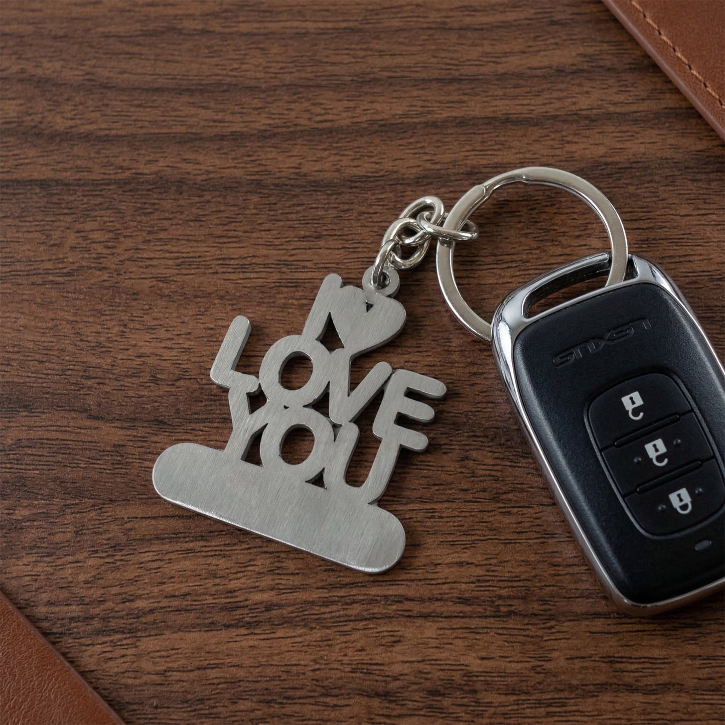 Lightweight compact love message keychain for keys