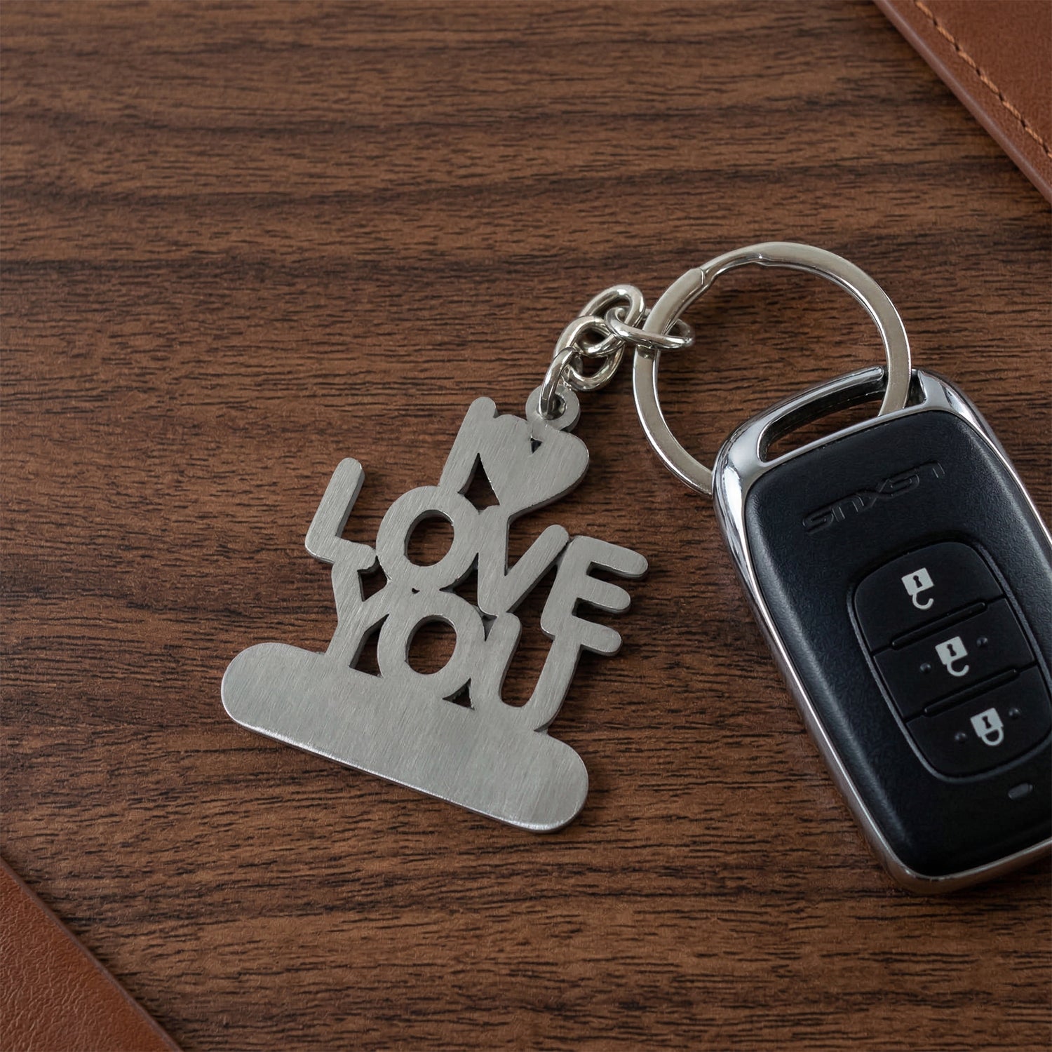 Lightweight compact love message keychain for keys