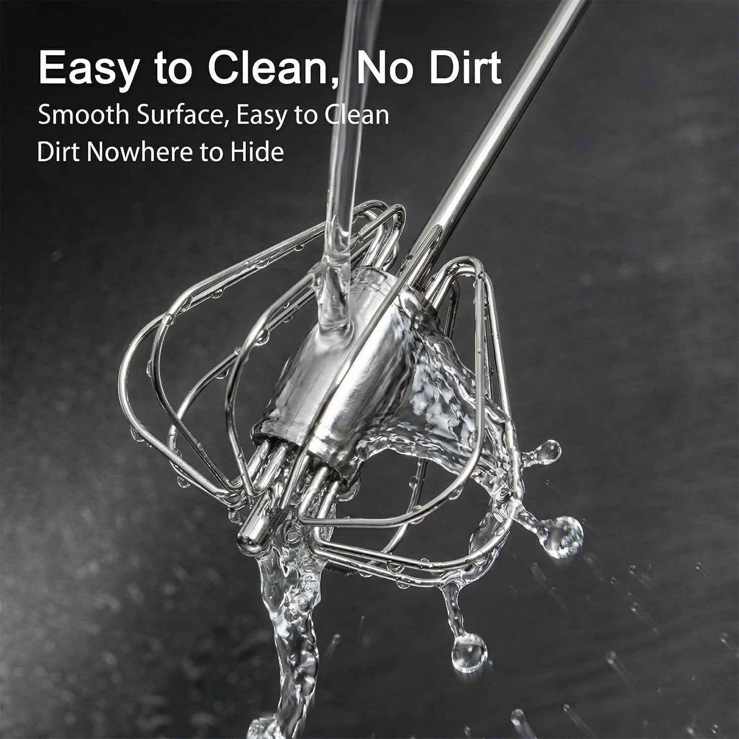Stainless steel kitchen rotary whisk for baking and cooking