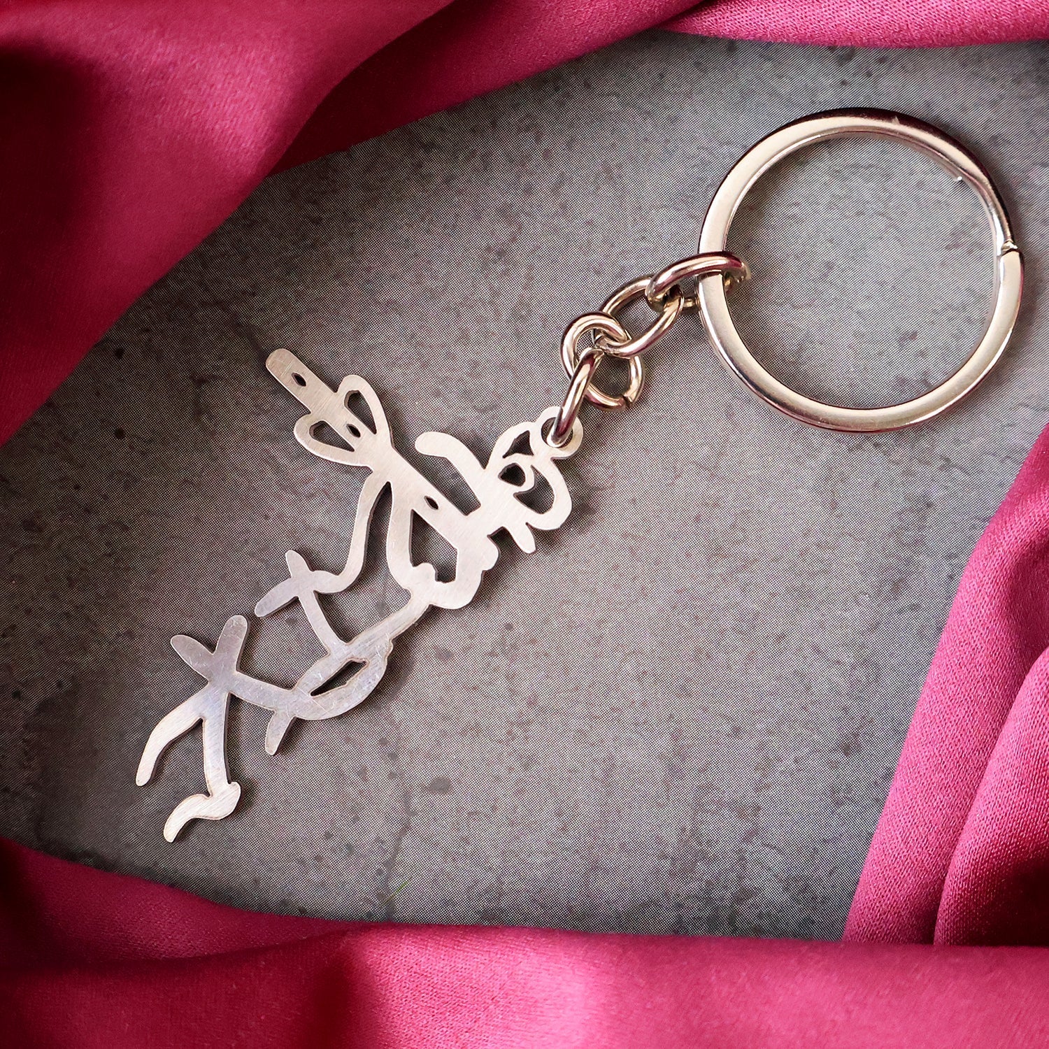 Stylish Krishna flute metal key accessory with intricate laser cut