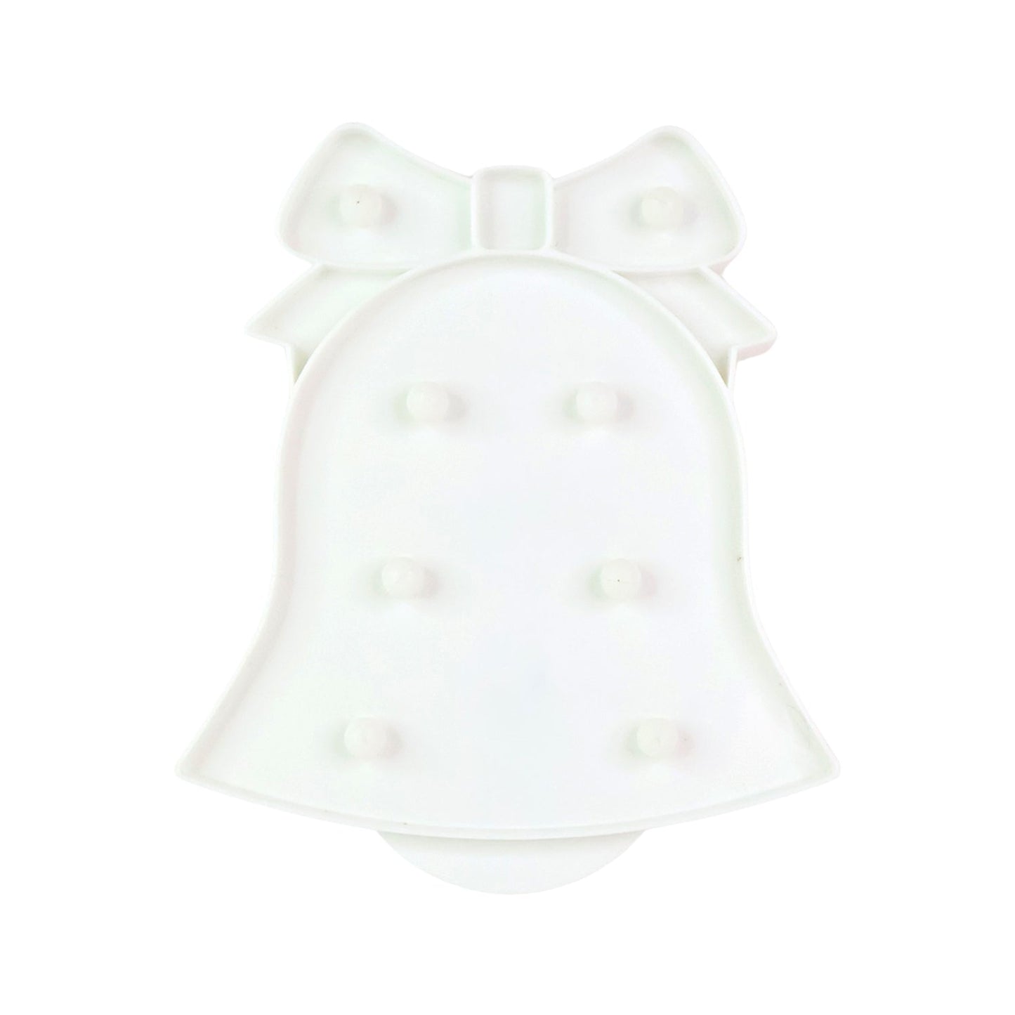 Battery operated LED Bell Shaped Night Light placed on bedside table