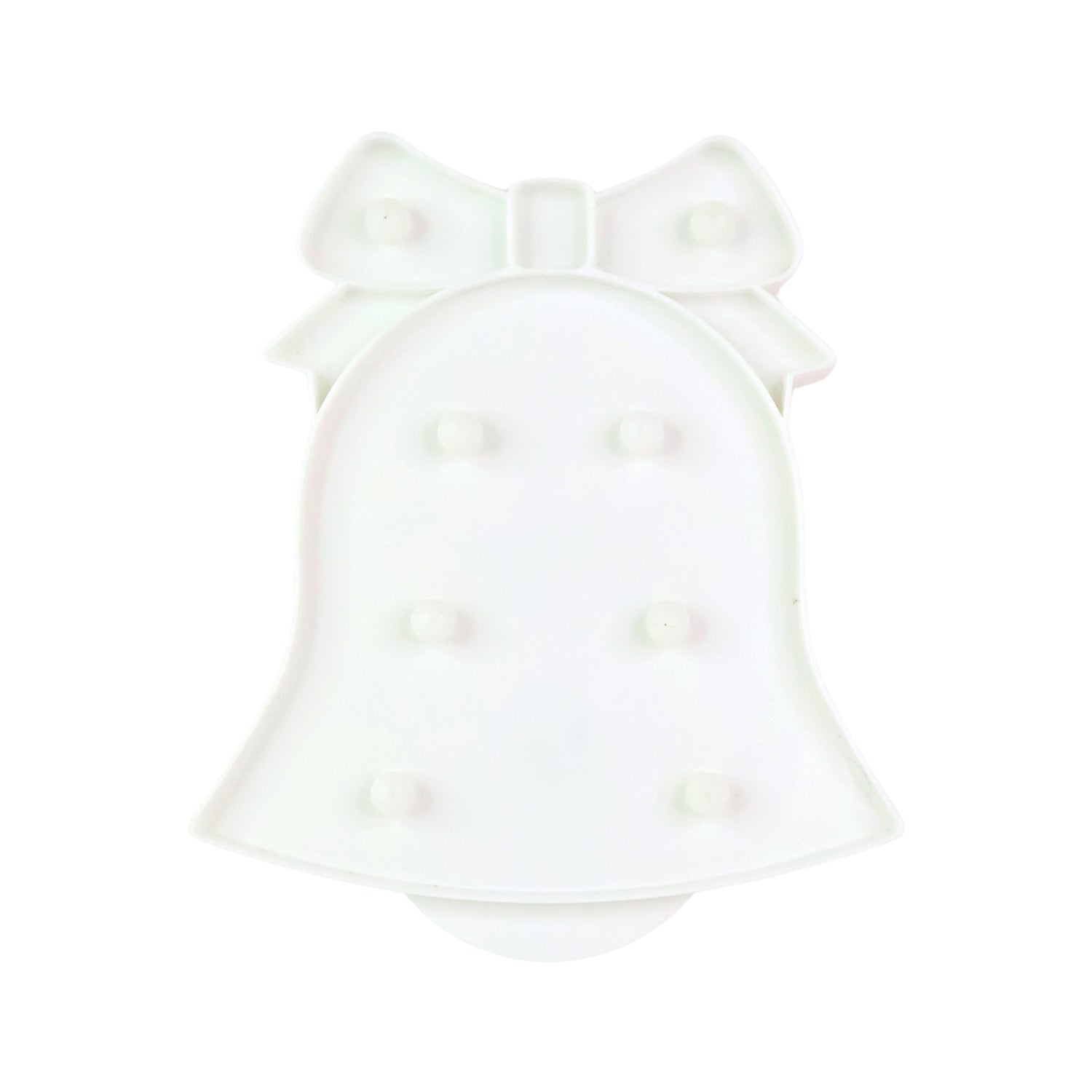 Battery operated LED Bell Shaped Night Light placed on bedside table