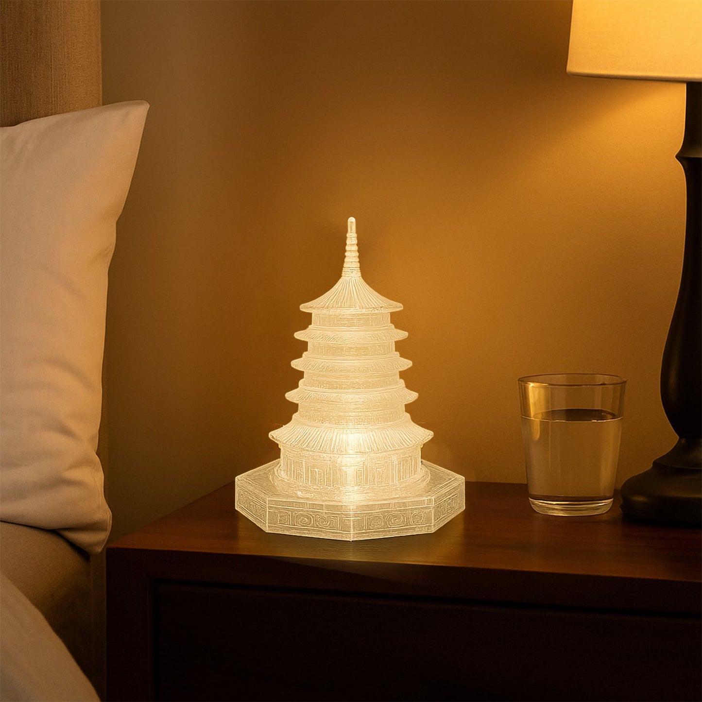 Tabletop LED Crystal Pagoda decorative lamp for home decor
