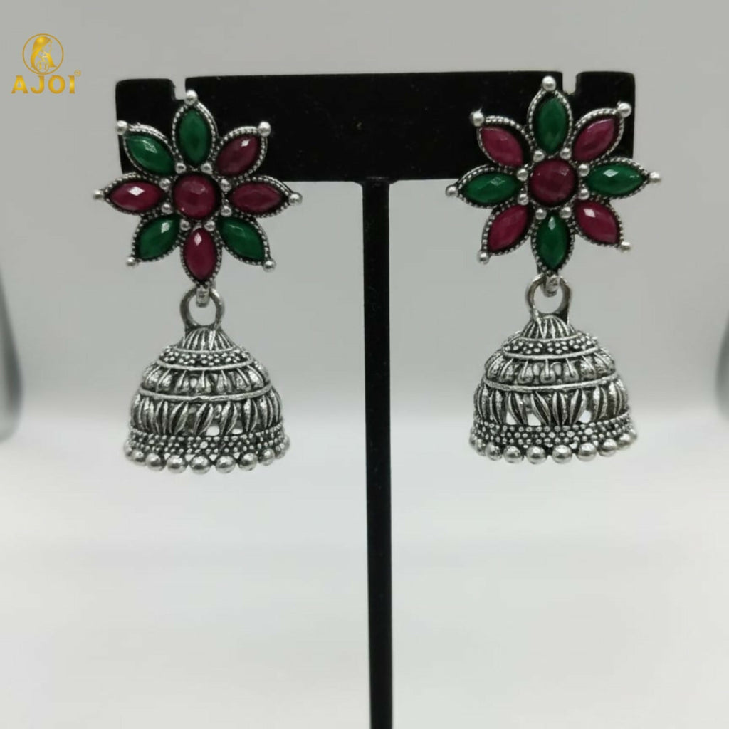 Shringara Ratnam Floral Jhumka Earrings