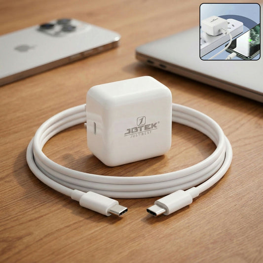 USB Type C 30W Fast Charging Adapter with Type C to Type C Cable for Smartphones