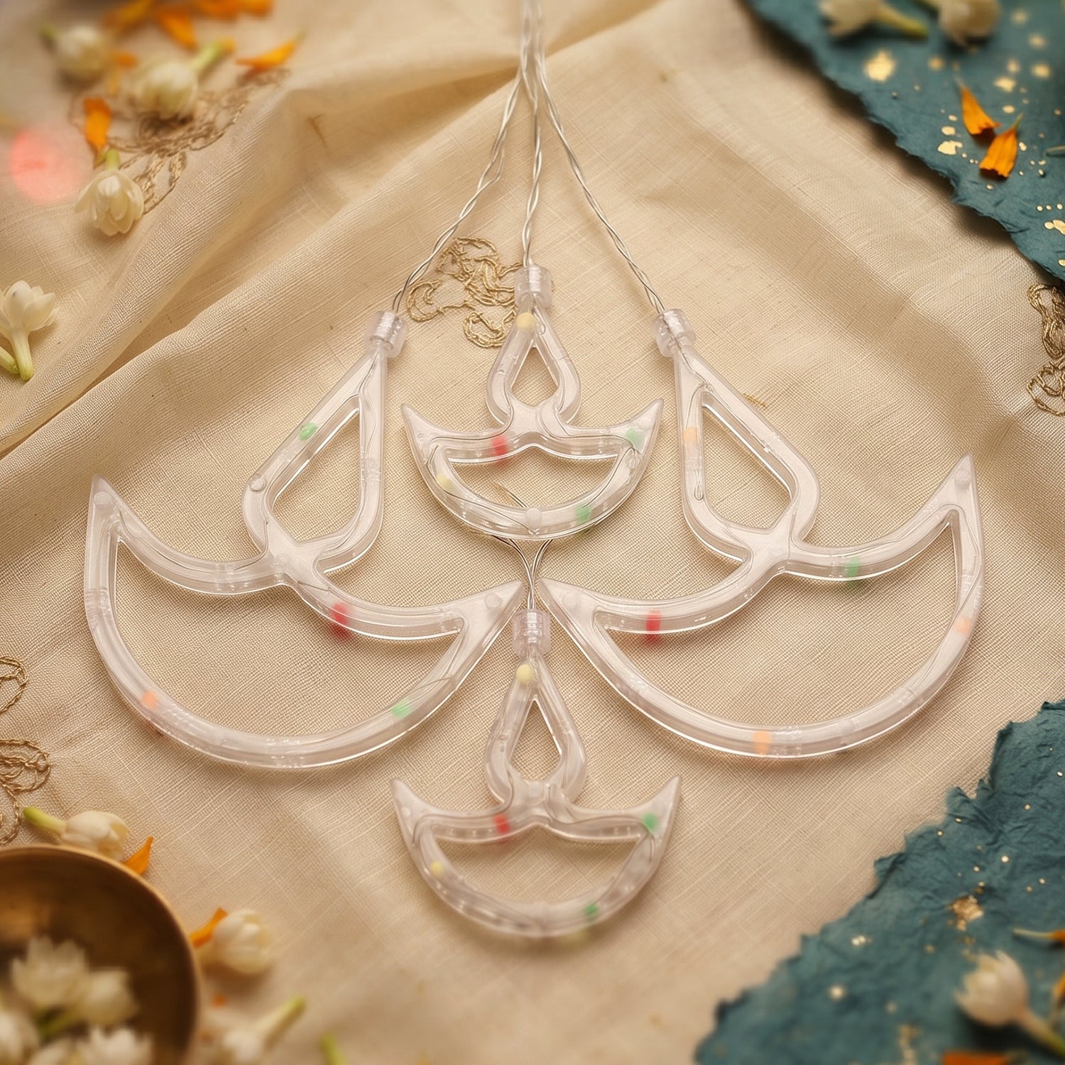 Diya curtain light length and size details