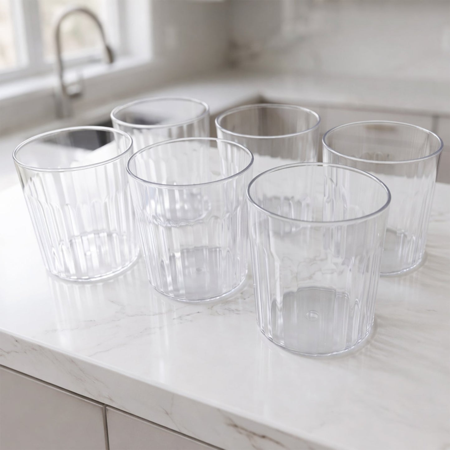 Crystal clear, lightweight beverage glasses for home and outdoor