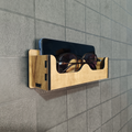 Wooden Wall Mounted Sunglasses Holder with Shelf for Glasses and Accessories