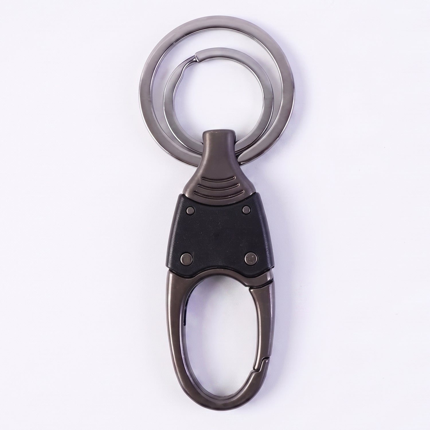 Premium Dual Ring Metal Key Holder with Rotating Swivel (1 Pc)