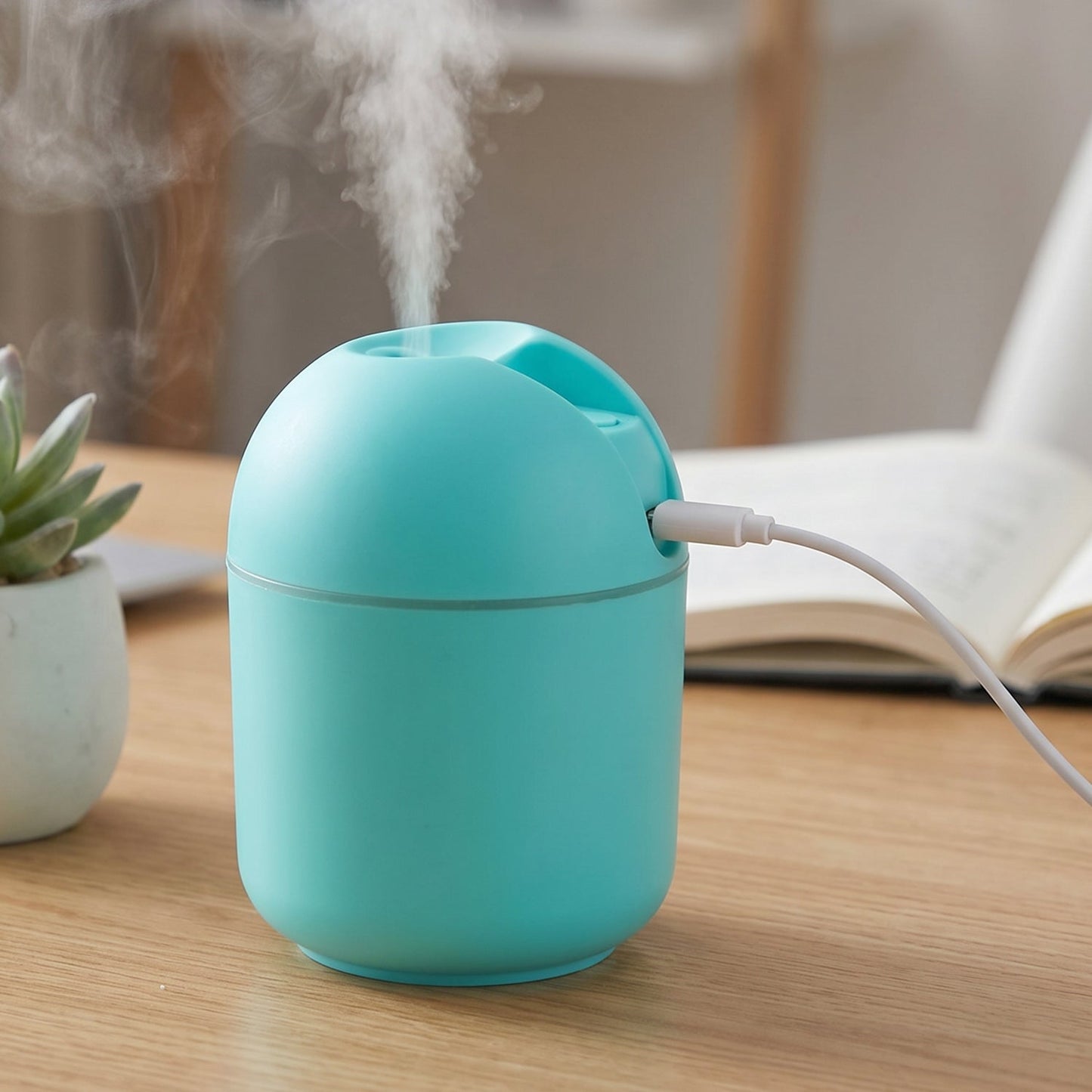 Mini desktop air humidifier for comfortable indoor environment