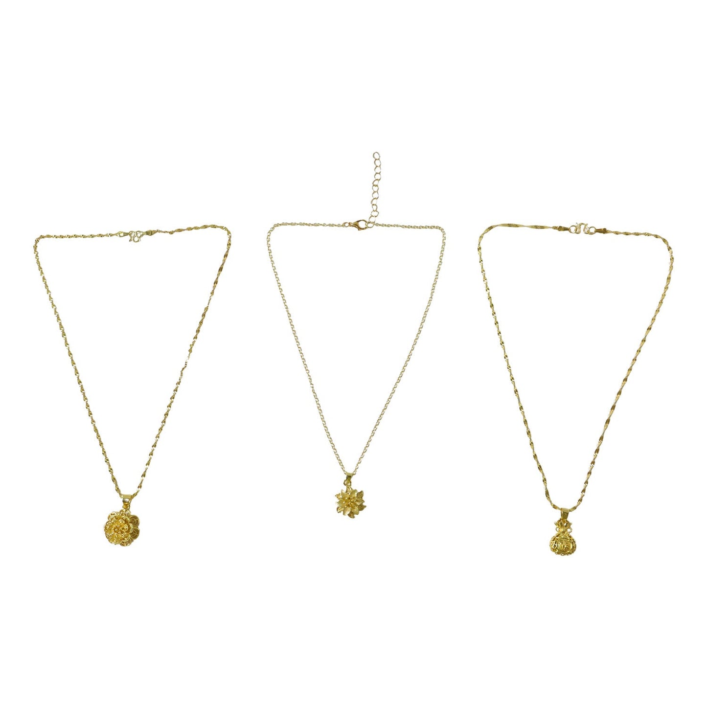 Decorative floral gold finish necklace for festive wear