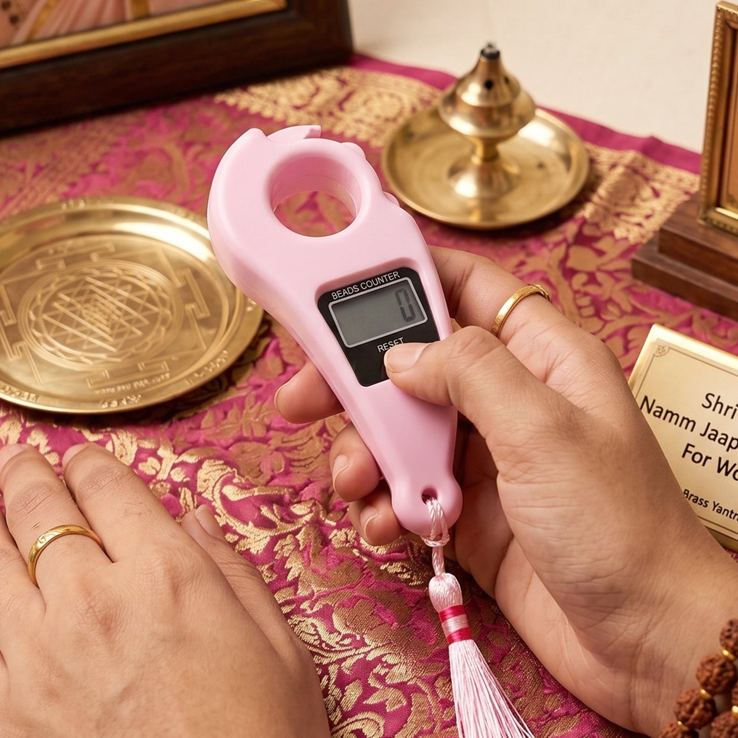 Digital Japa Counter – Finger Ring Clicker for Prayer & Meditation, JAP NAAM