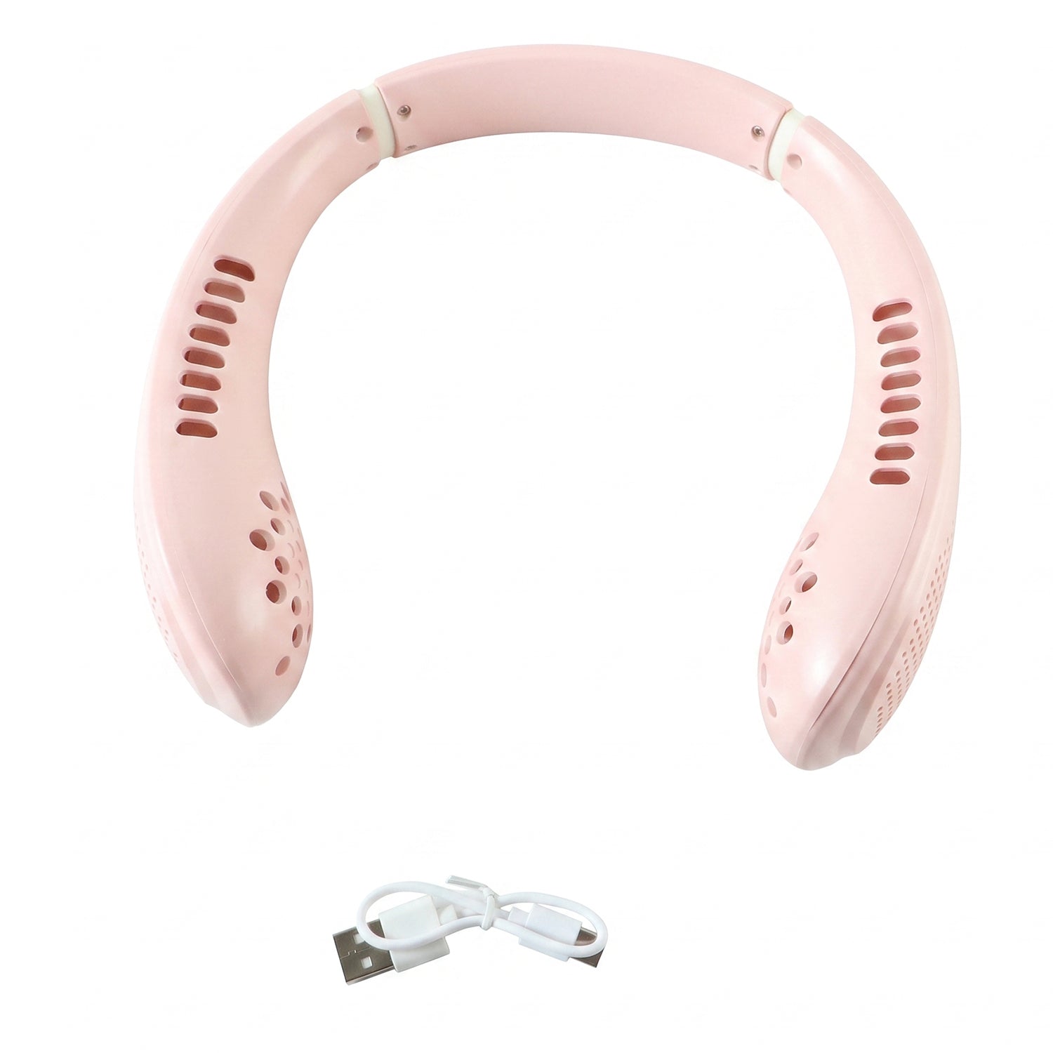 Portable neck fan on white background