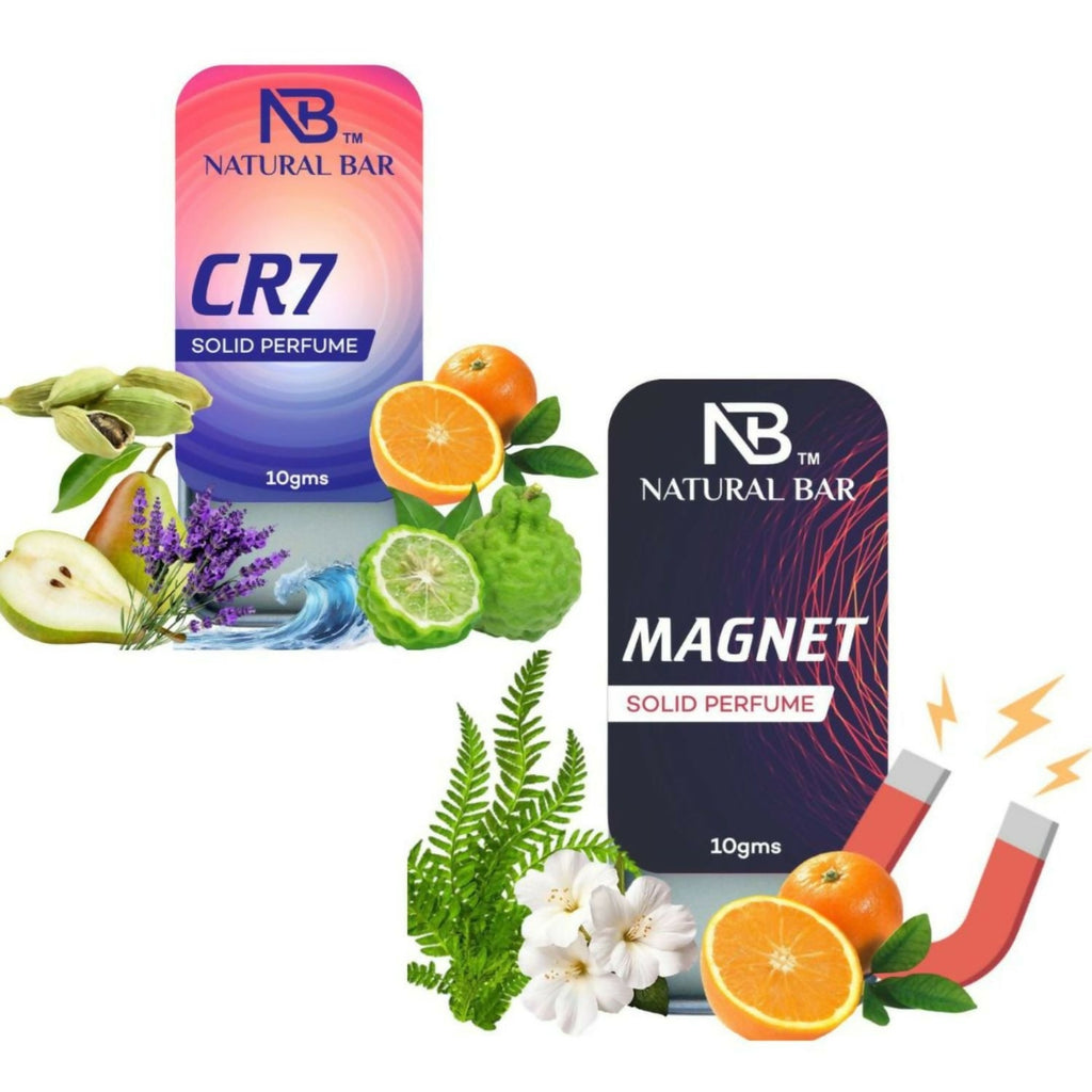 Cr7 And Magnet Solid Perfume Combo, Alcohol Free Cologne Strong & Lasting Fragrance, Gifting for Him & Her (10gms/2Pc)