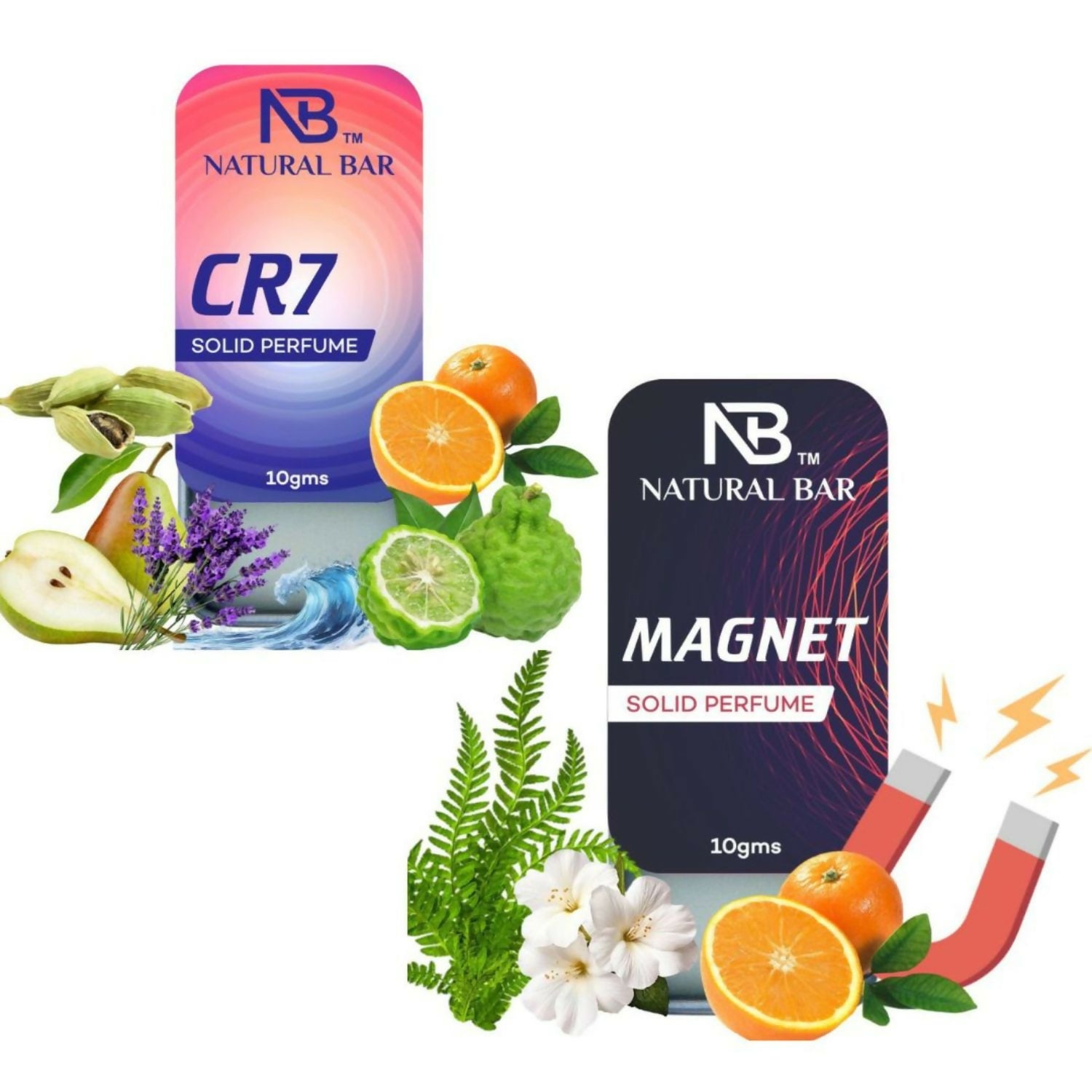 Cr7 And Magnet Solid Perfume Combo, Alcohol Free Cologne Strong & Lasting Fragrance, Gifting for Him & Her (10gms/2Pc)