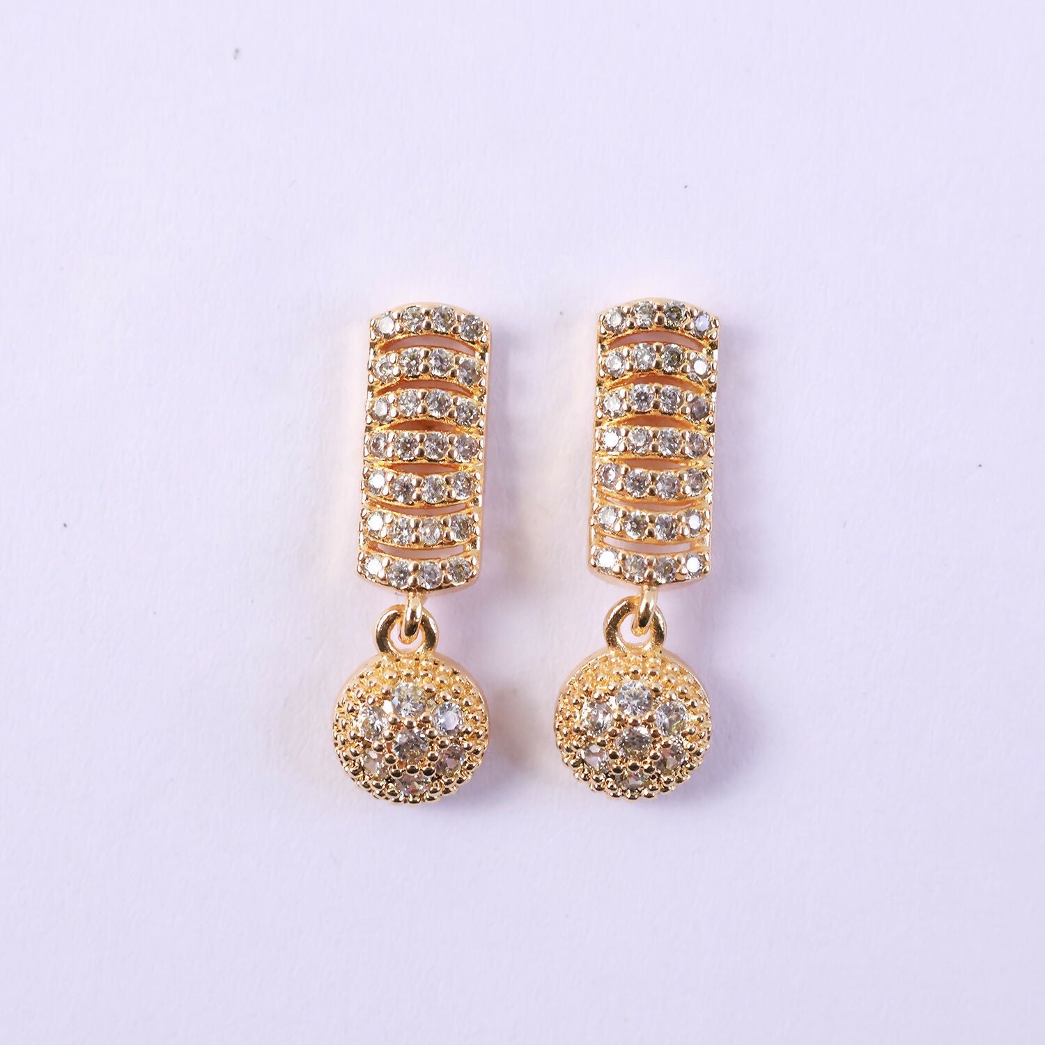 Elegant Gold Finish Stone Stud Drop Earrings for Women – Elegant Party & Festive Wear