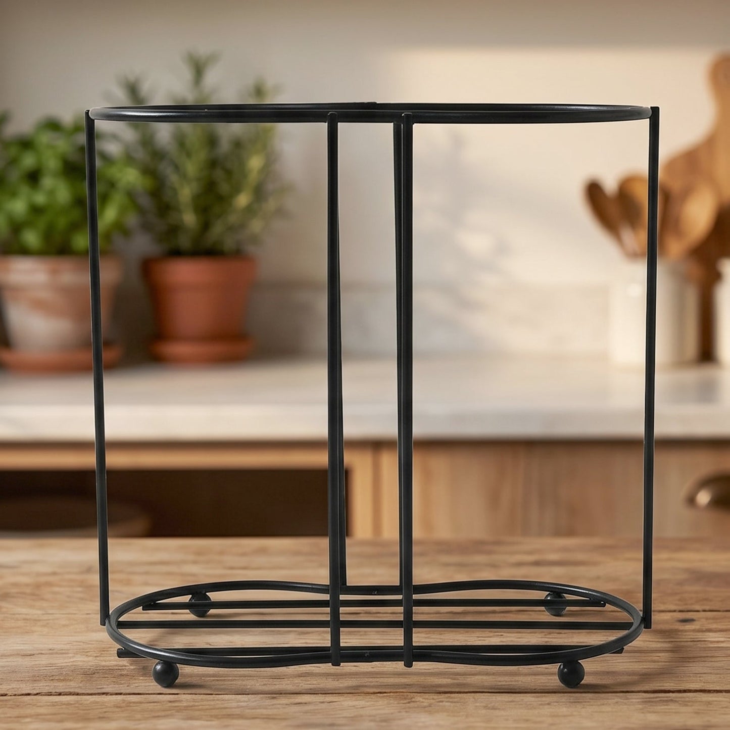 Sleek and durable metal drink cup organizer for kitchen utility
