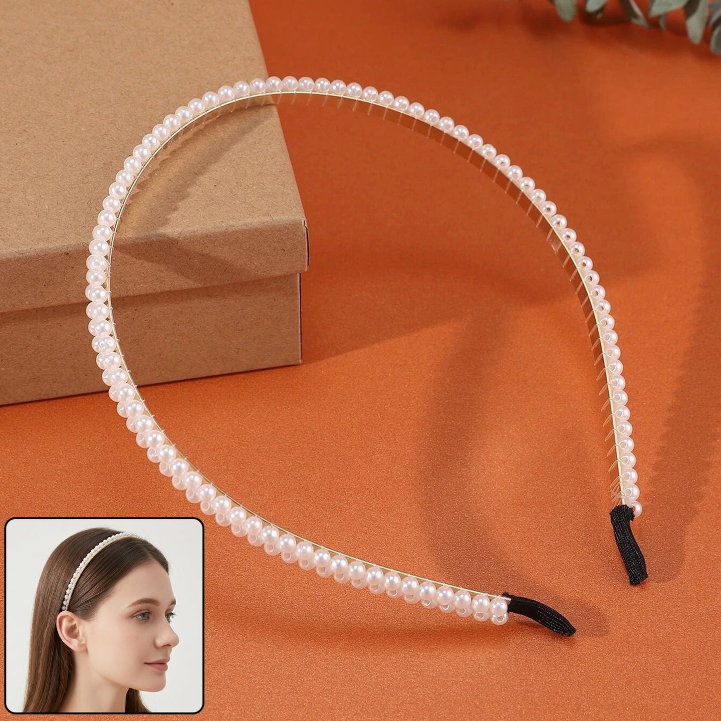 Elegant pearl style headband with a smooth finish for women and girls