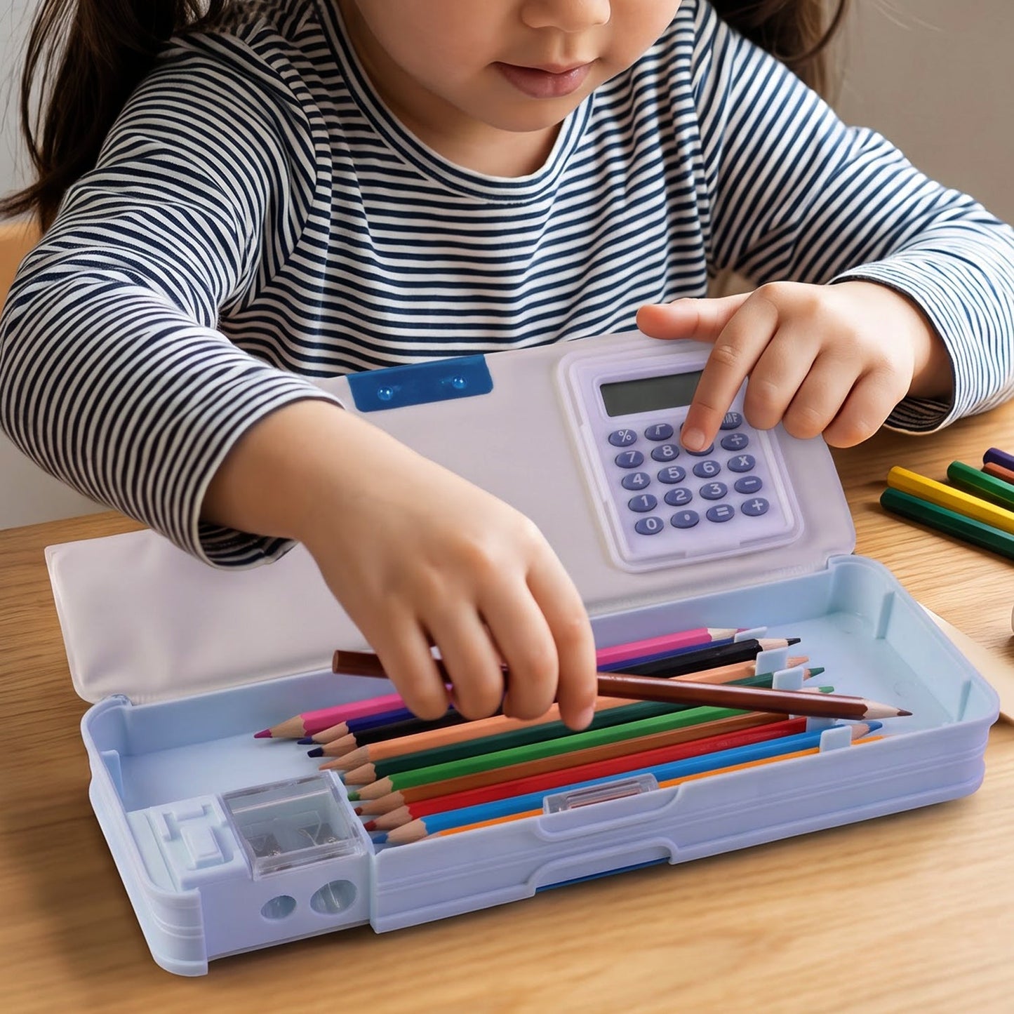 Kids Geometry Box – Multifunction Calculator & Sharpener | Writezo