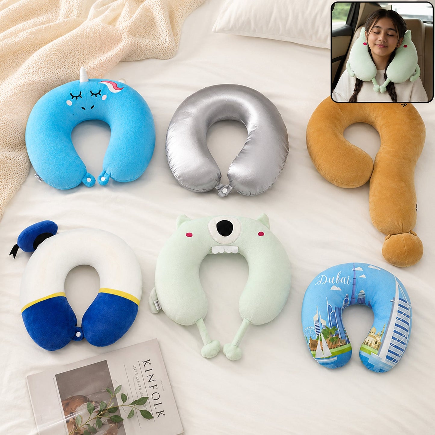Neck pillow used on flight and car journeys