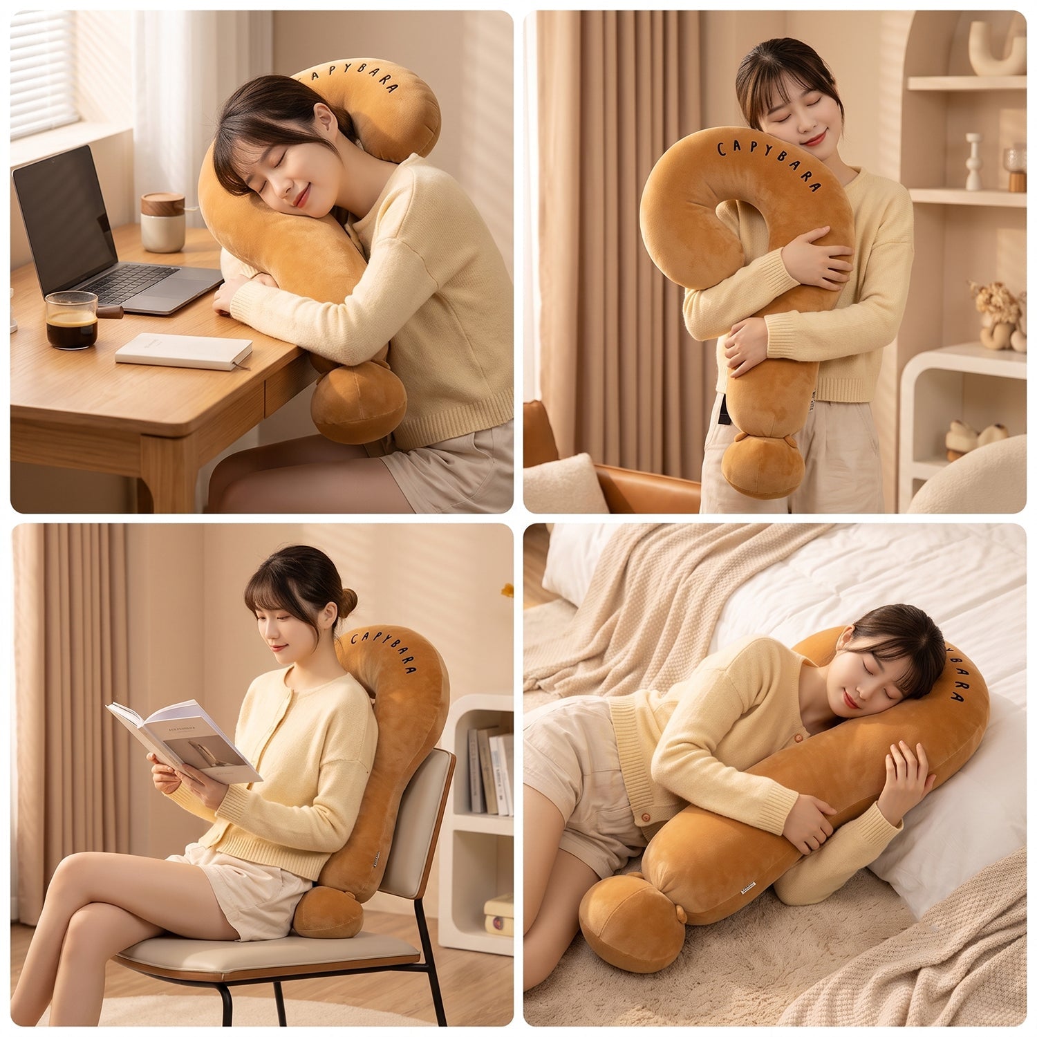 Travel neck pillow rear view with closure