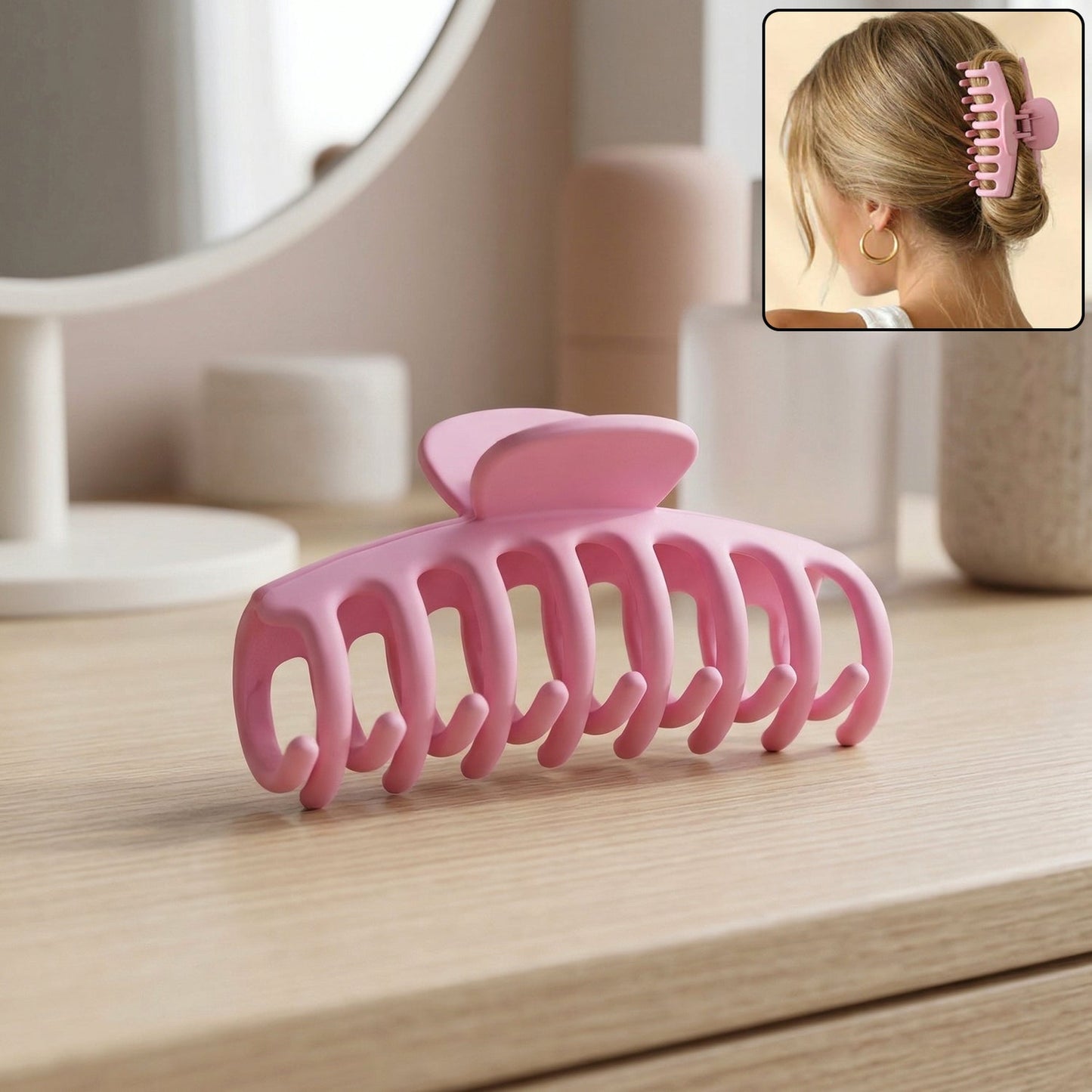 Pink  hair claw clip in stylish design