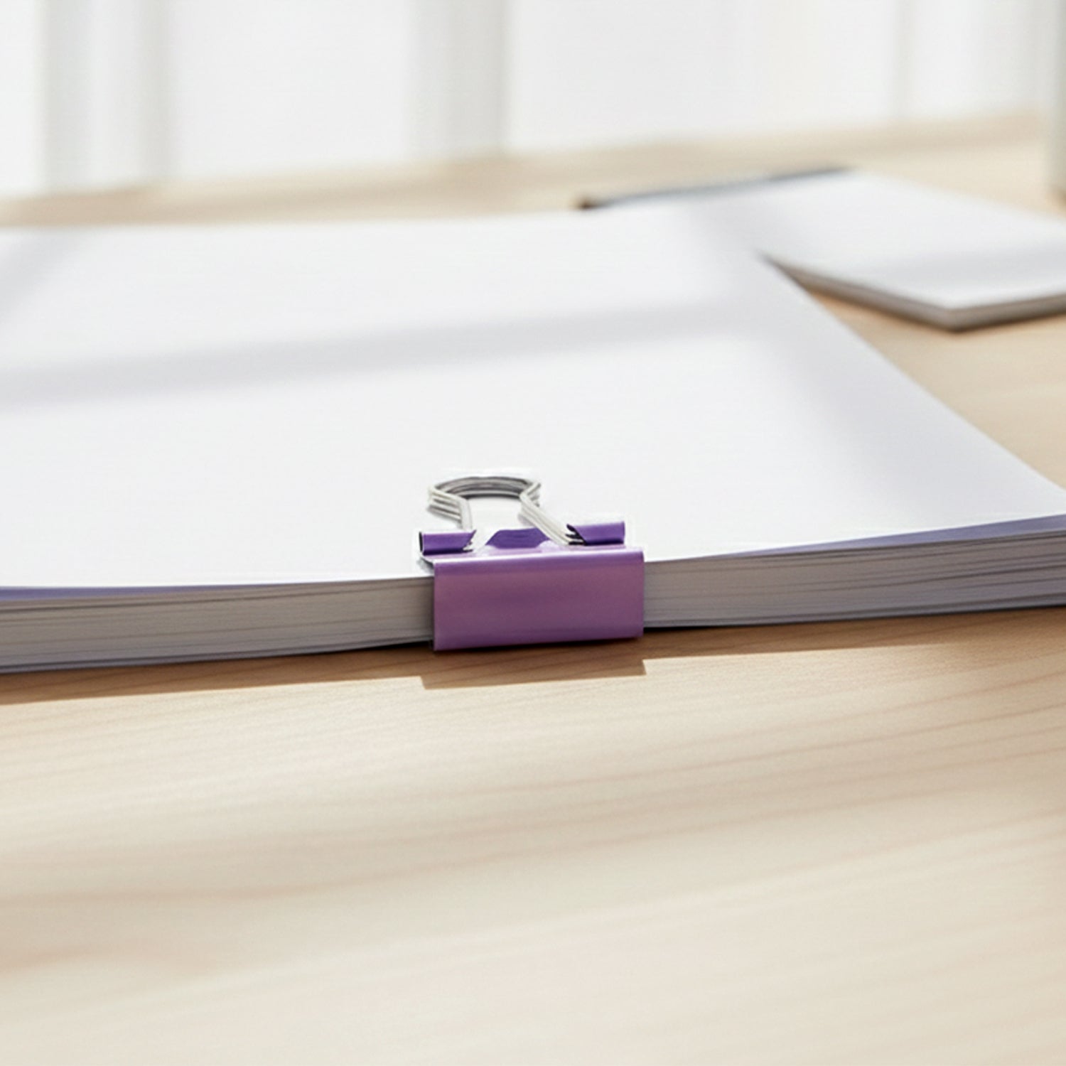 Close up of office stationery clips and pins for document organisation