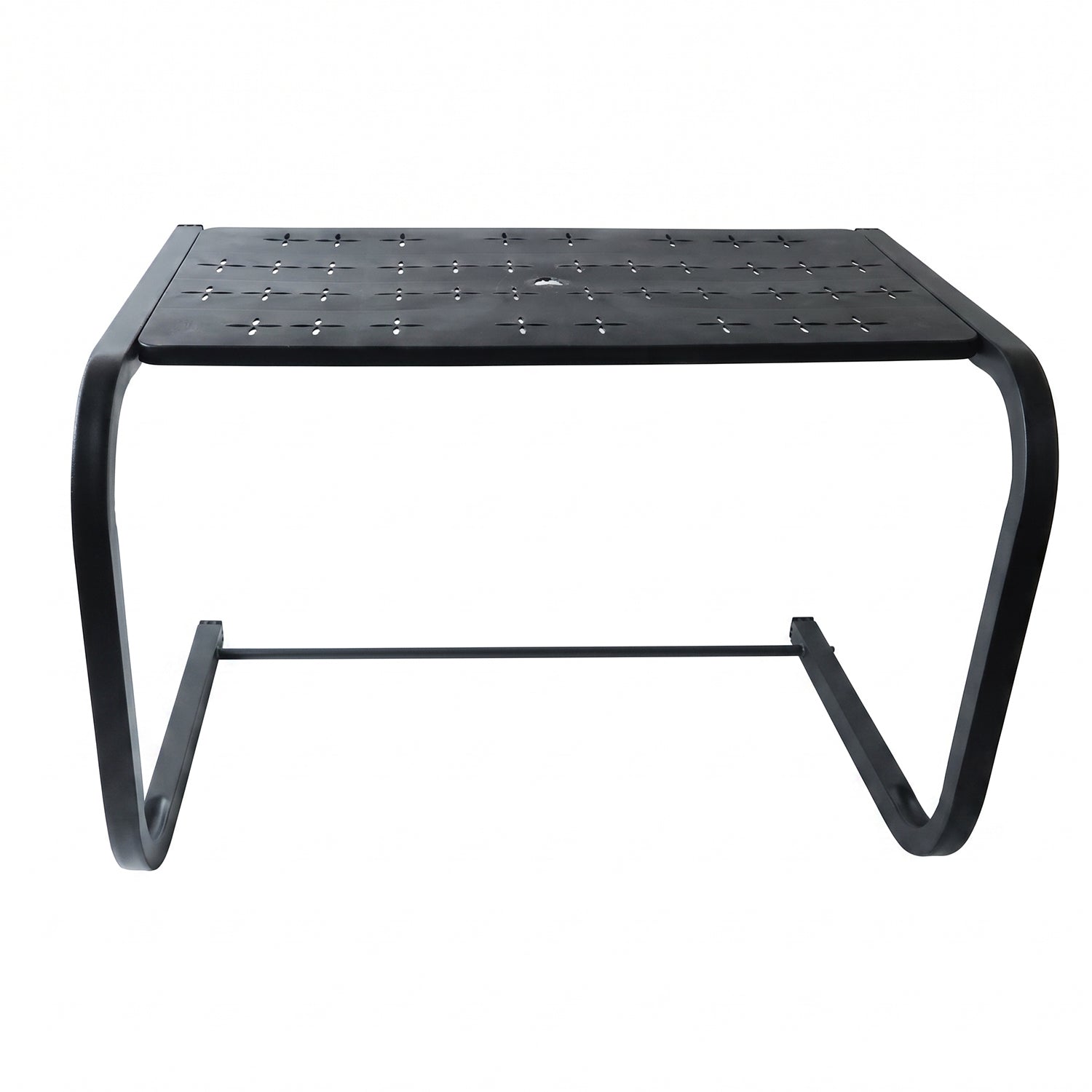 Metal microwave storage rack on white background