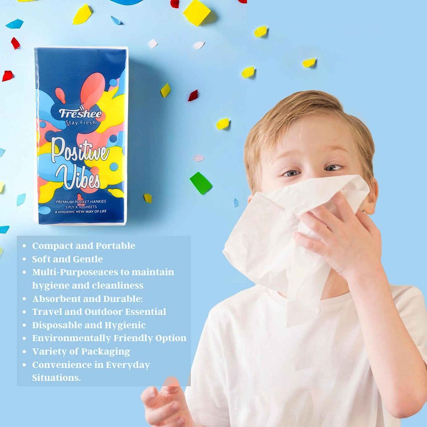 Compact pocket tissue pack designed for hygiene and portability