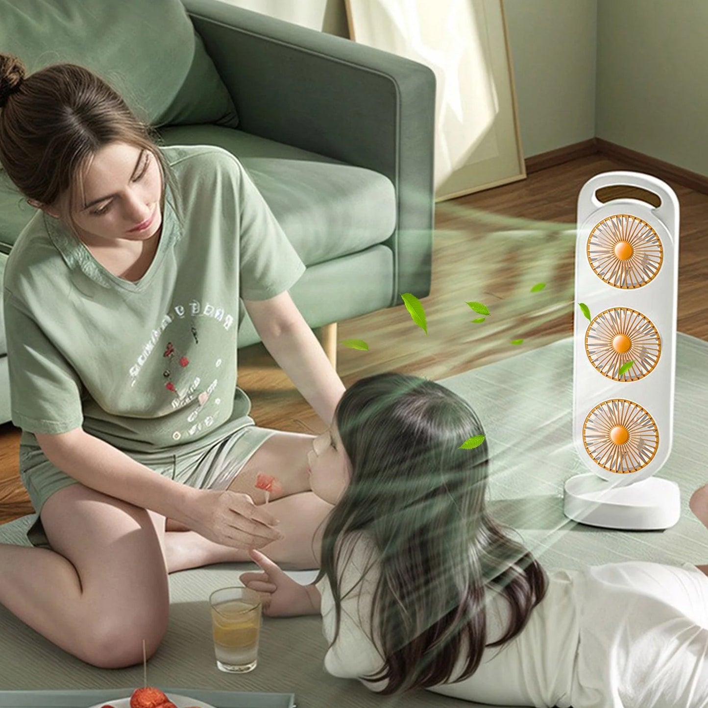 Foldable, portable cooling fan for travel