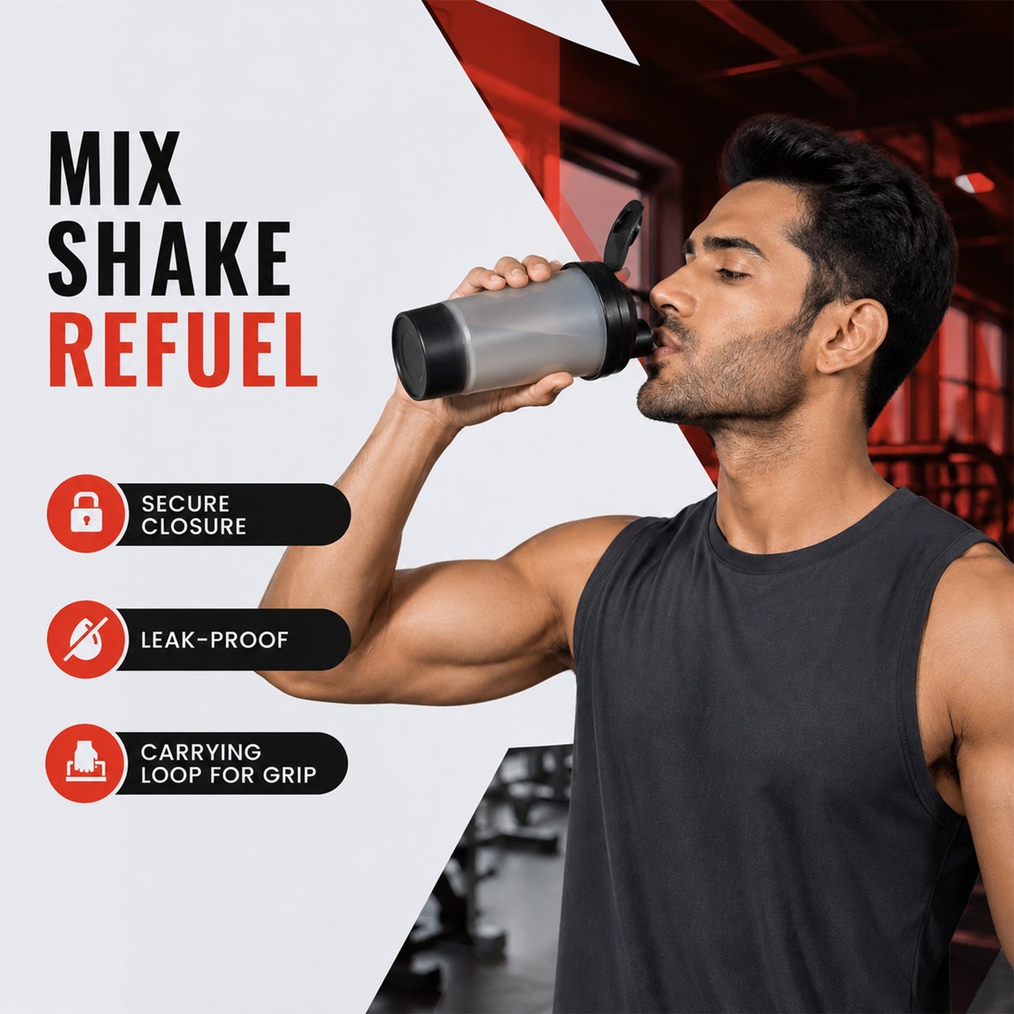Gym Shaker Bottle – Leakproof & BPA Free for Protein | Own Hydrate