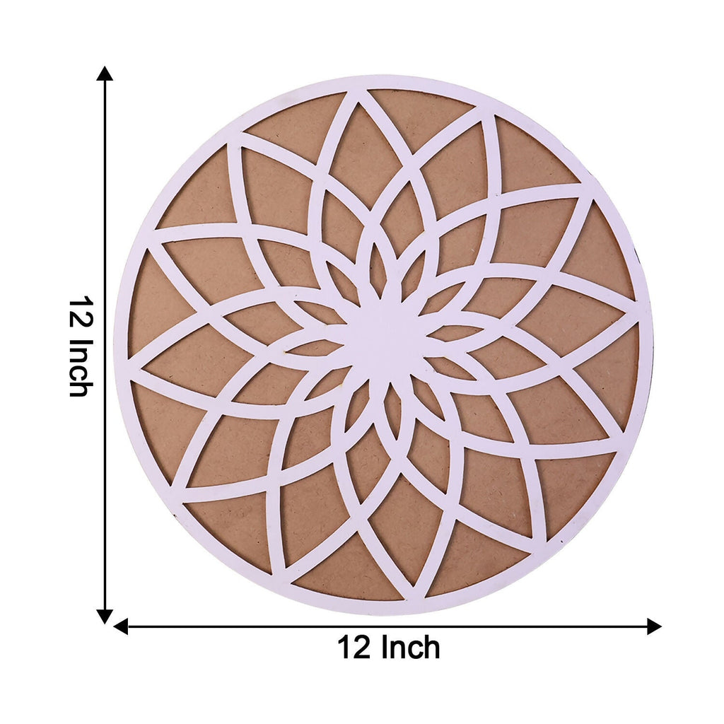 Round Flower Rangoli Stencil | 12 Inch