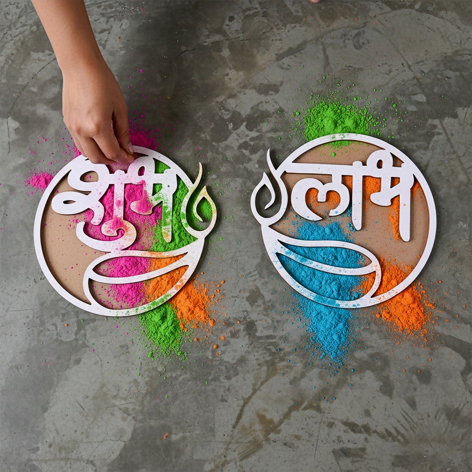 Shubh Labh Two Piece | 10 cm Round | Door and Rangoli Decoration