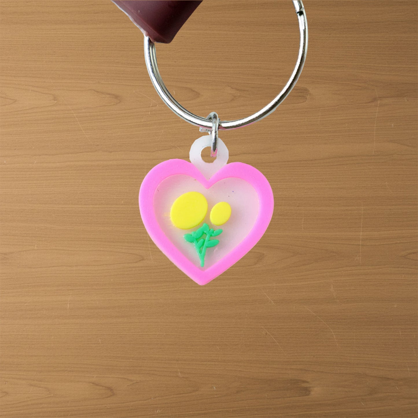 Decorative cartoon animal key ring with a rainbow strap for keys or bags
