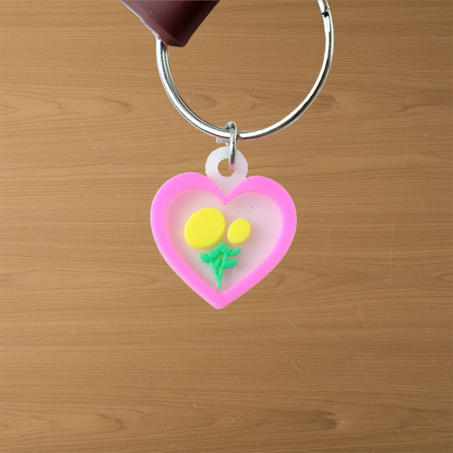 Decorative cartoon animal key ring with a rainbow strap for keys or bags